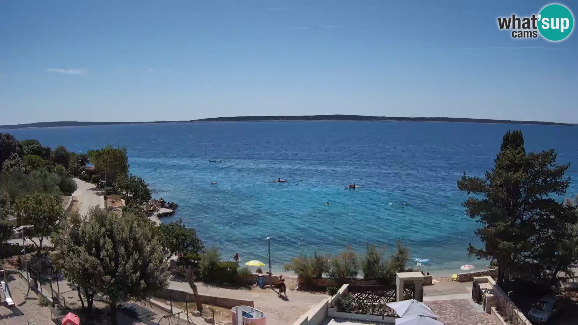 Webcam Plage Male Mandre – Vue en direct depuis l’île de Pag
