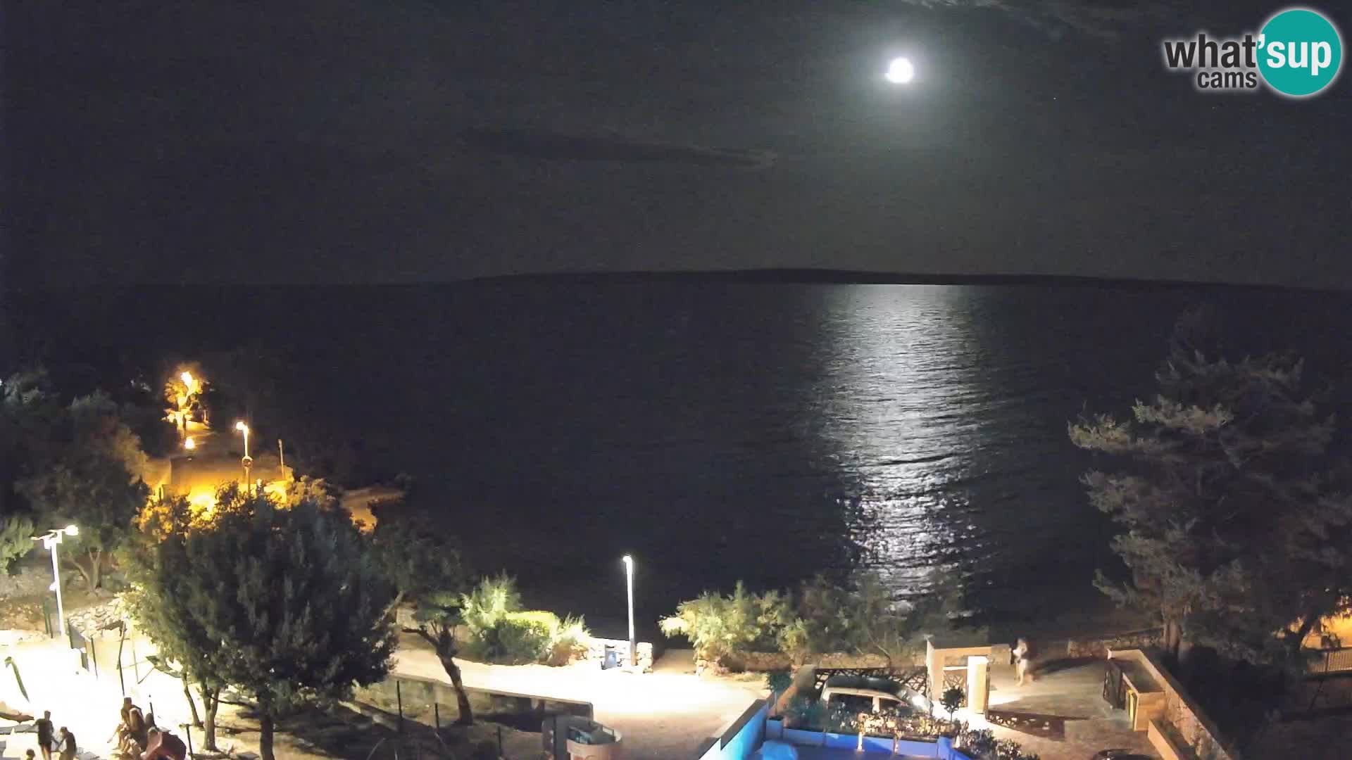 Webcam Plage Male Mandre – Vue en direct depuis l’île de Pag
