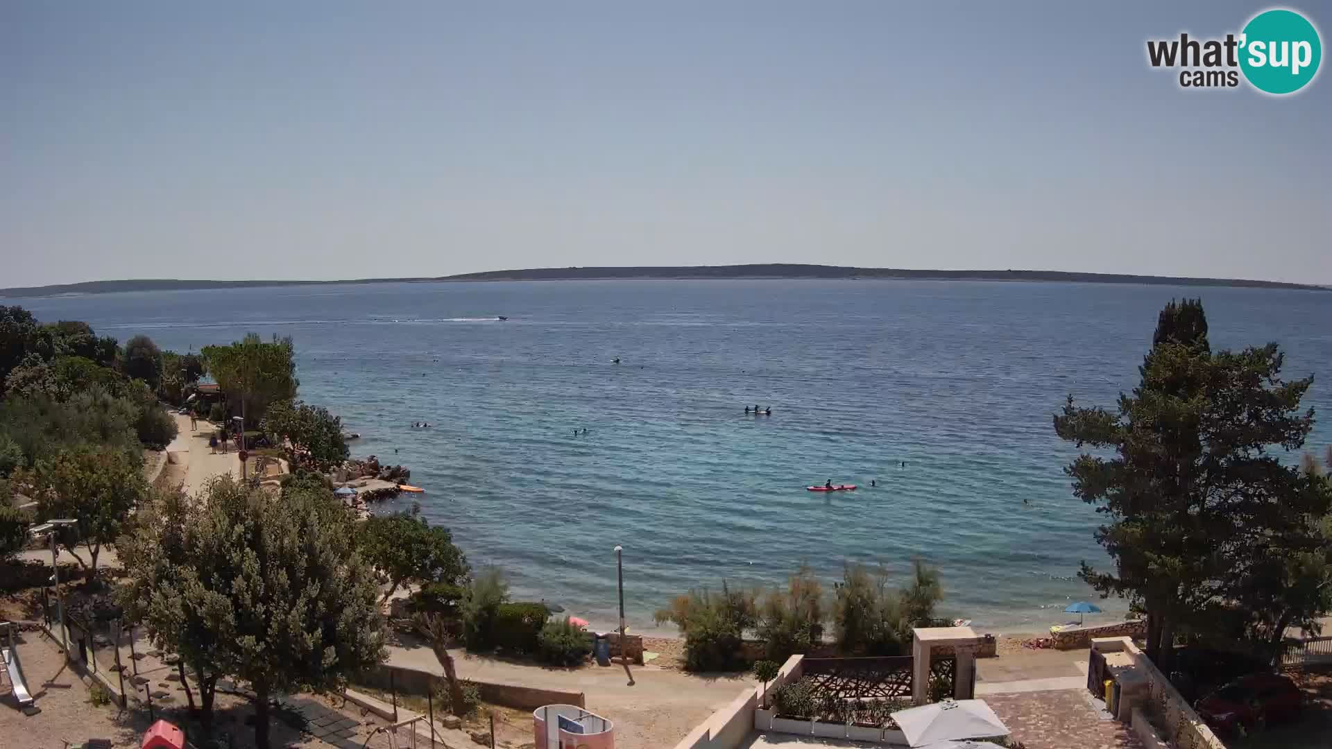 Webcam Plage Male Mandre – Vue en direct depuis l’île de Pag