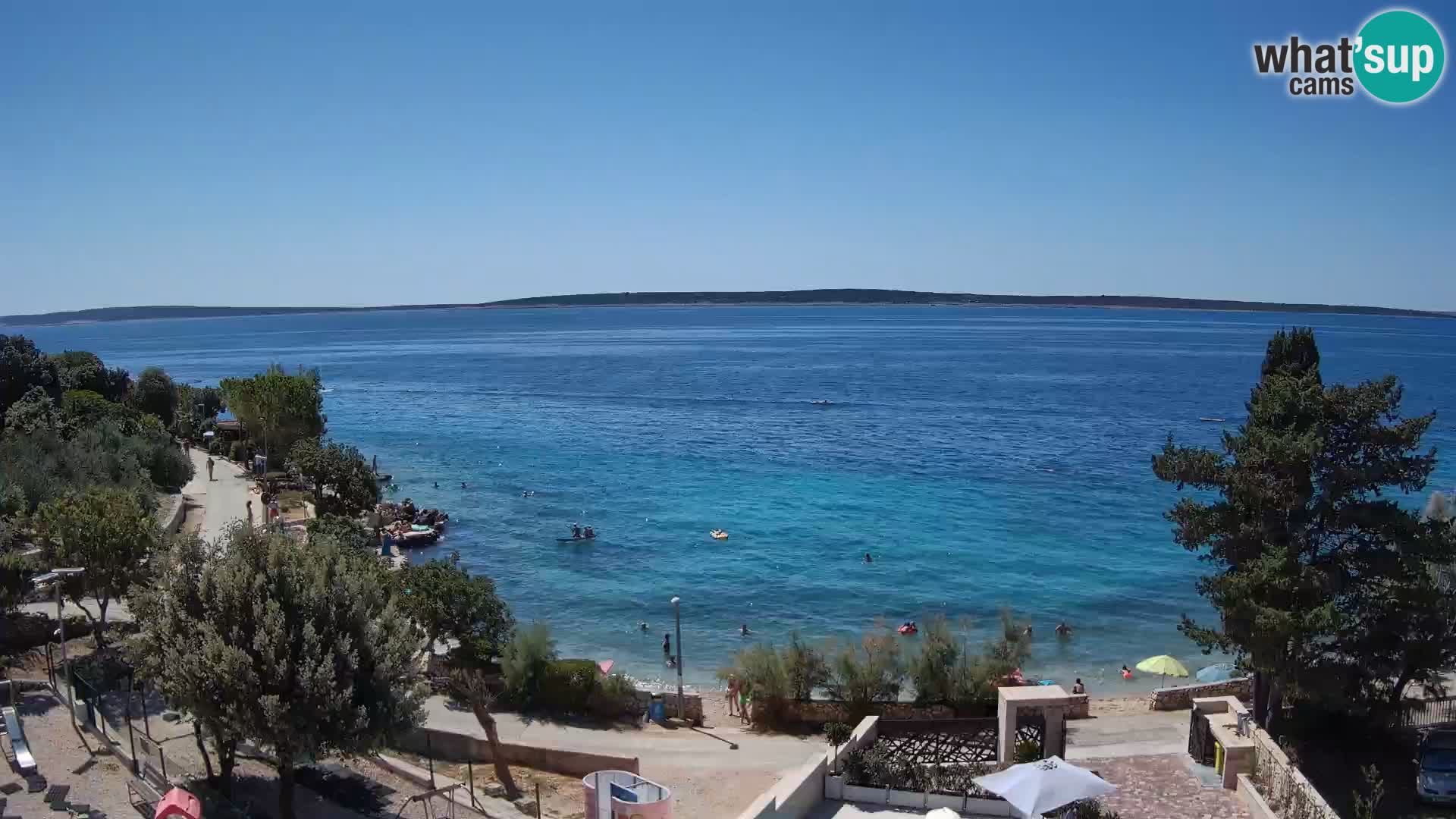 Webcam Strand Male Mandre – Liveblick von der Insel Pag