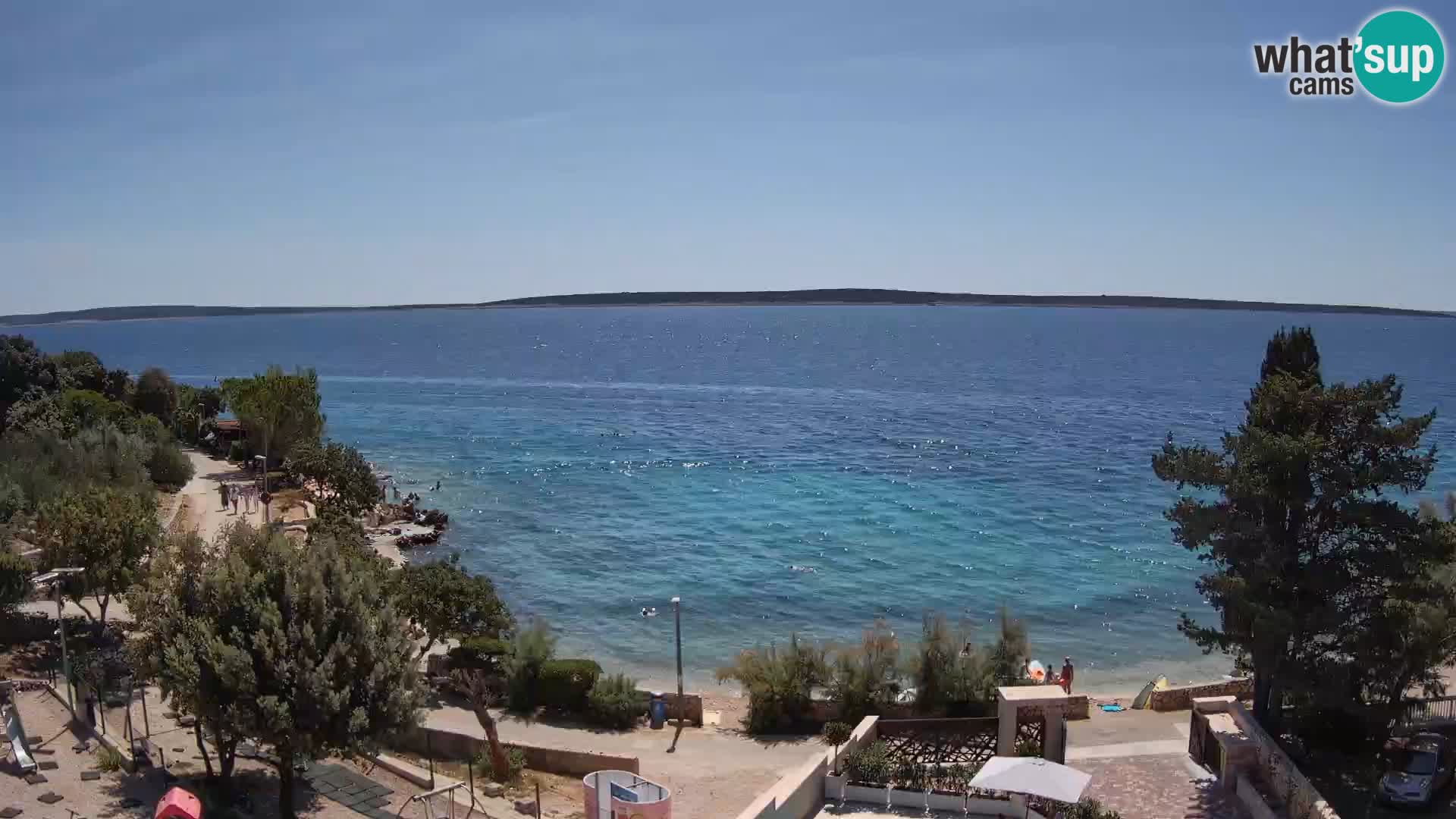 Webcam Plage Male Mandre – Vue en direct depuis l’île de Pag