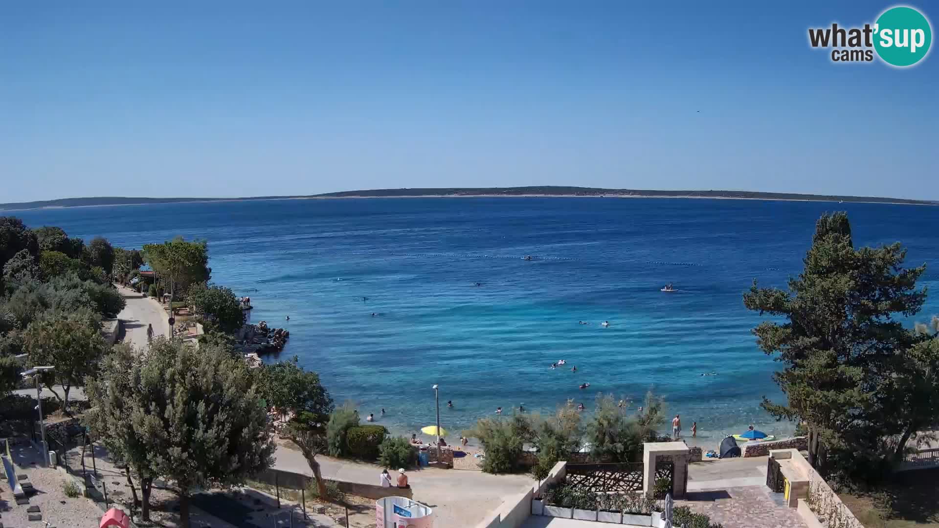 Webcam Plage Male Mandre – Vue en direct depuis l’île de Pag