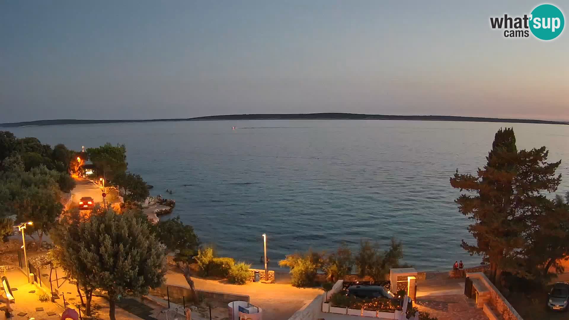 Spletna kamera Plaža Male Mandre – Pogled v živo z otoka Pag