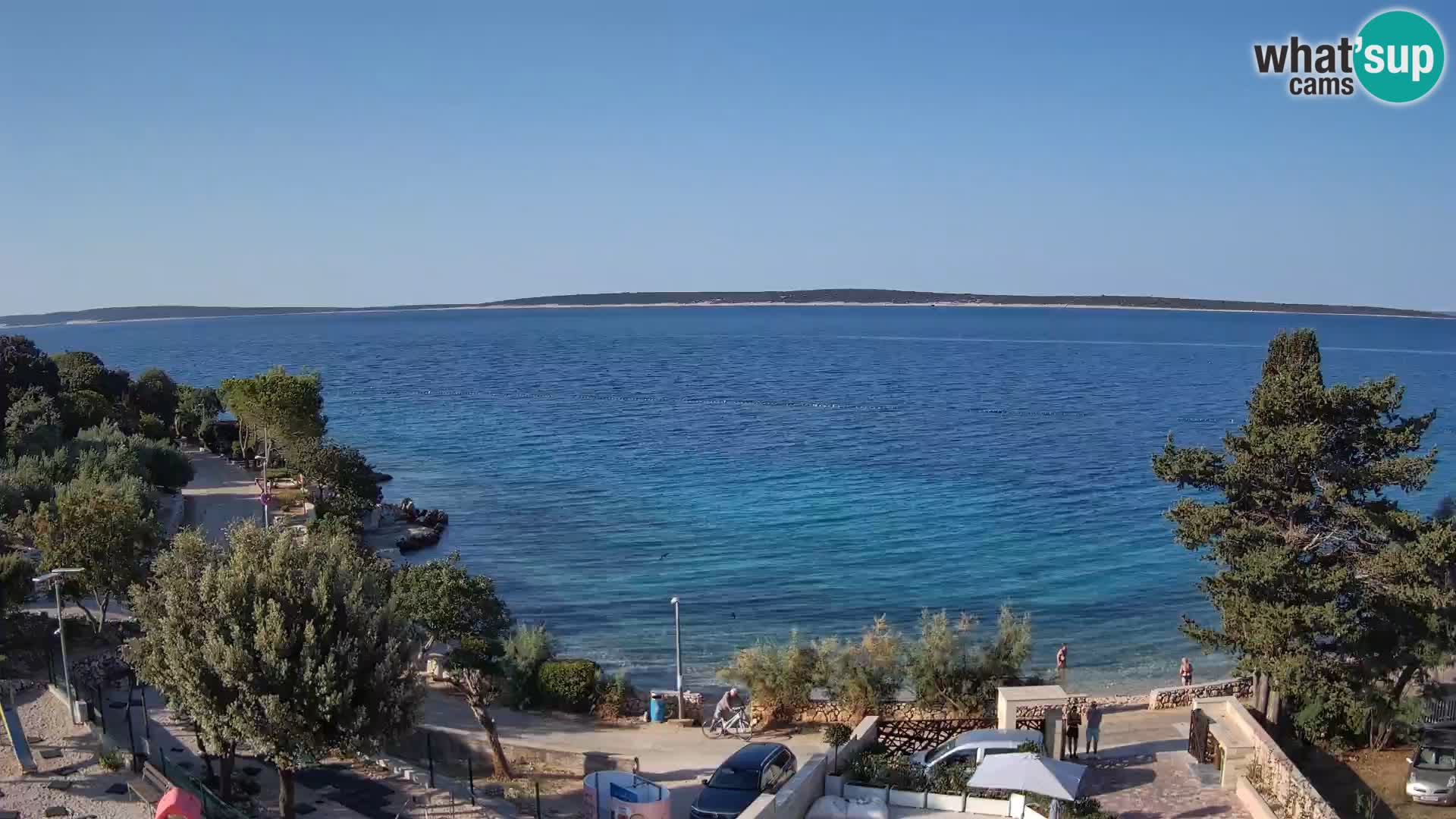 Webcam Plage Male Mandre – Vue en direct depuis l’île de Pag