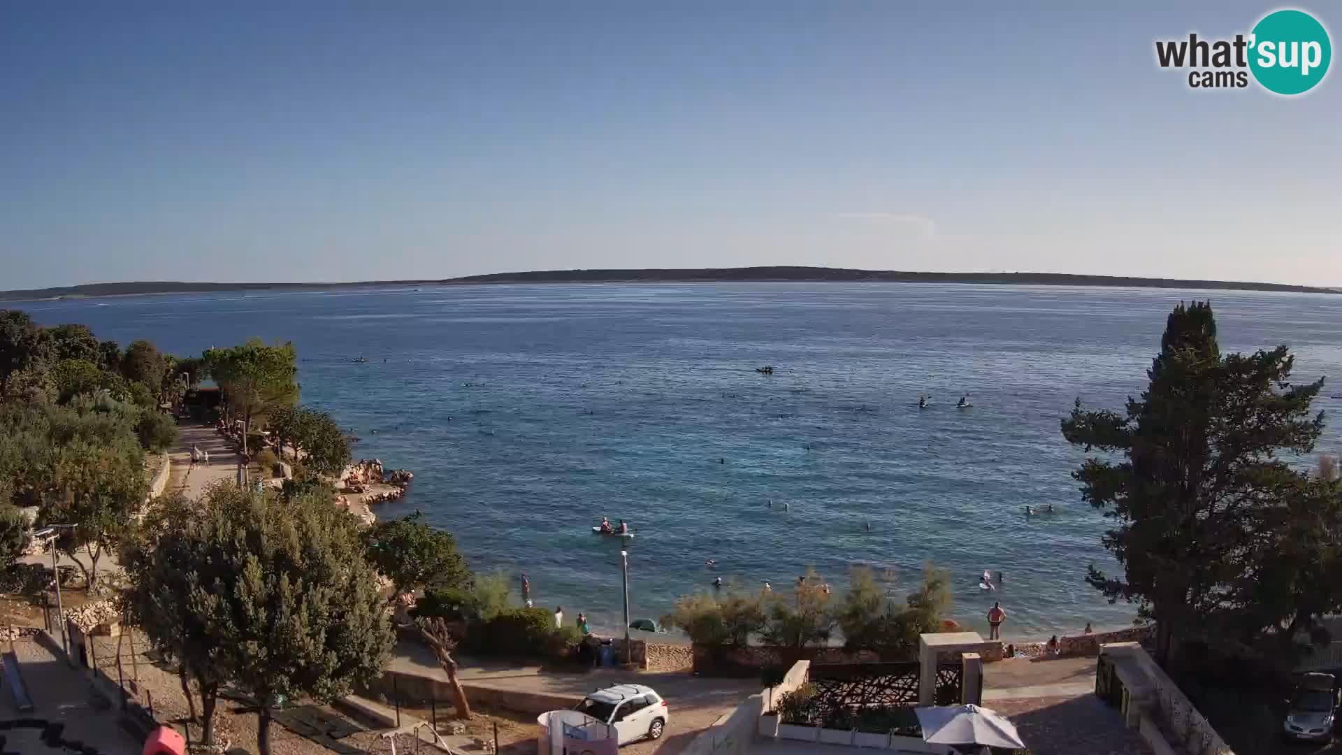 Spletna kamera Plaža Male Mandre – Pogled v živo z otoka Pag