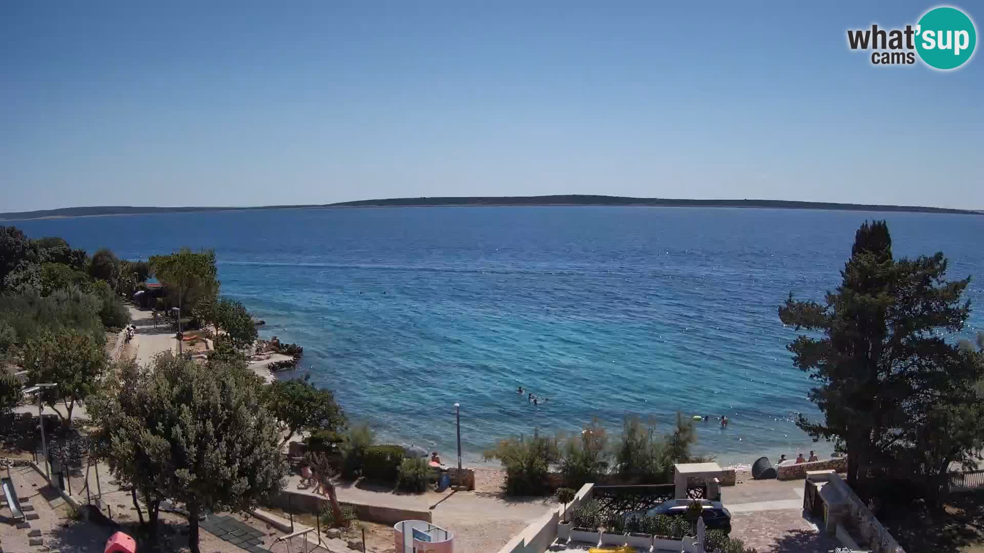 Webcam Plage Male Mandre – Vue en direct depuis l’île de Pag