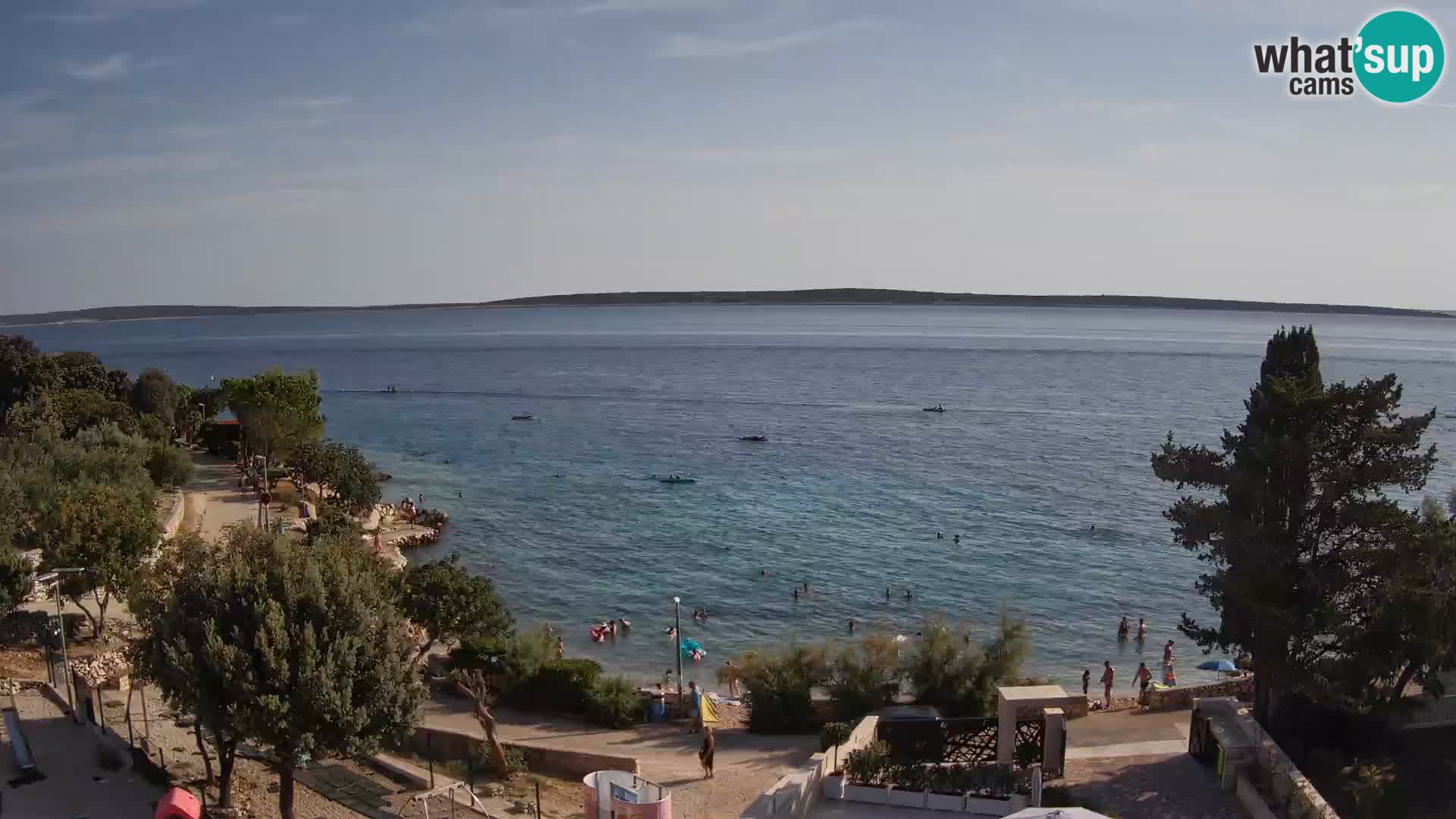 Web kamera Plaža Male Mandre – Pogled uživo s otoka Paga