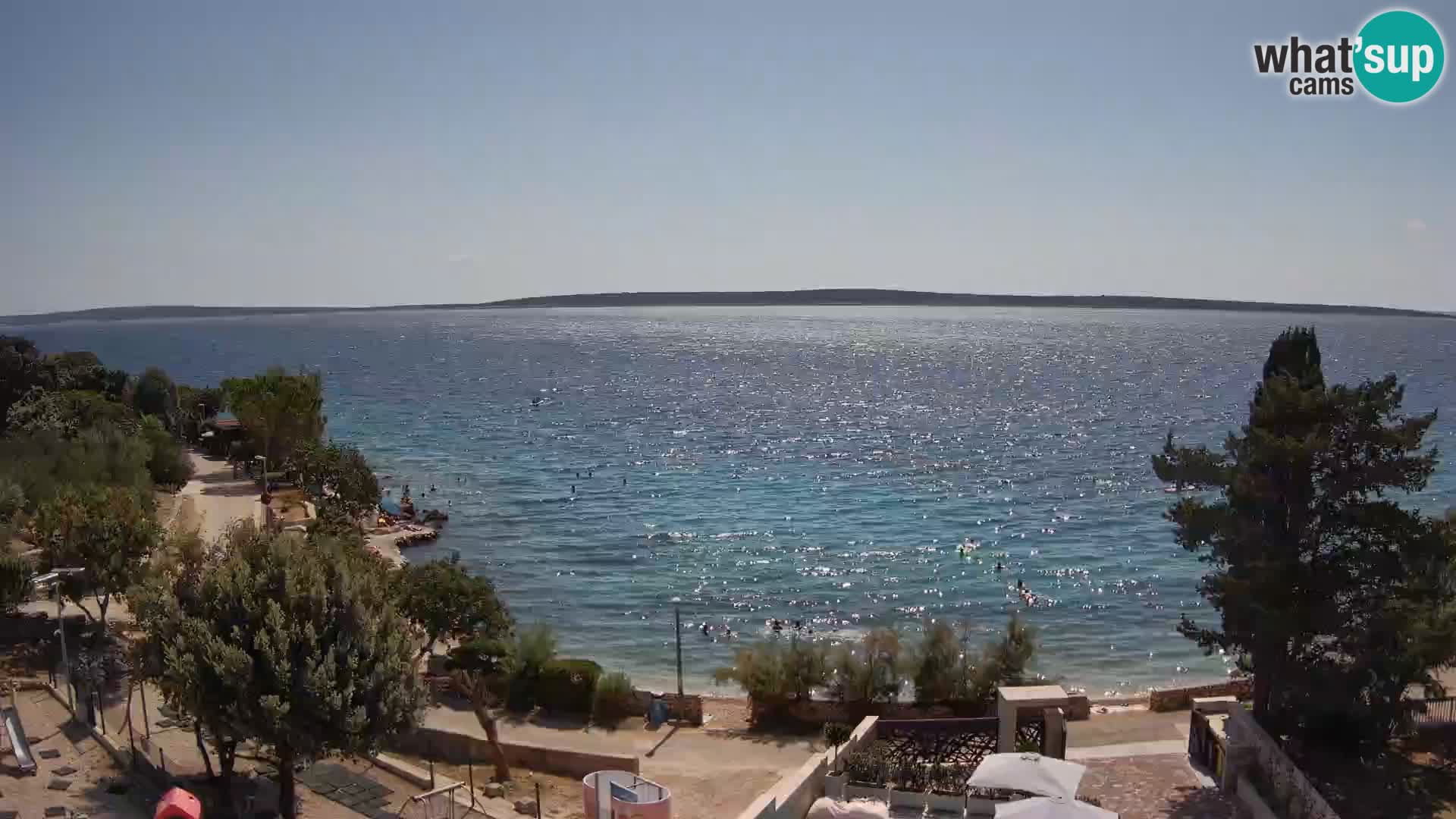 Webcam Plage Male Mandre – Vue en direct depuis l’île de Pag