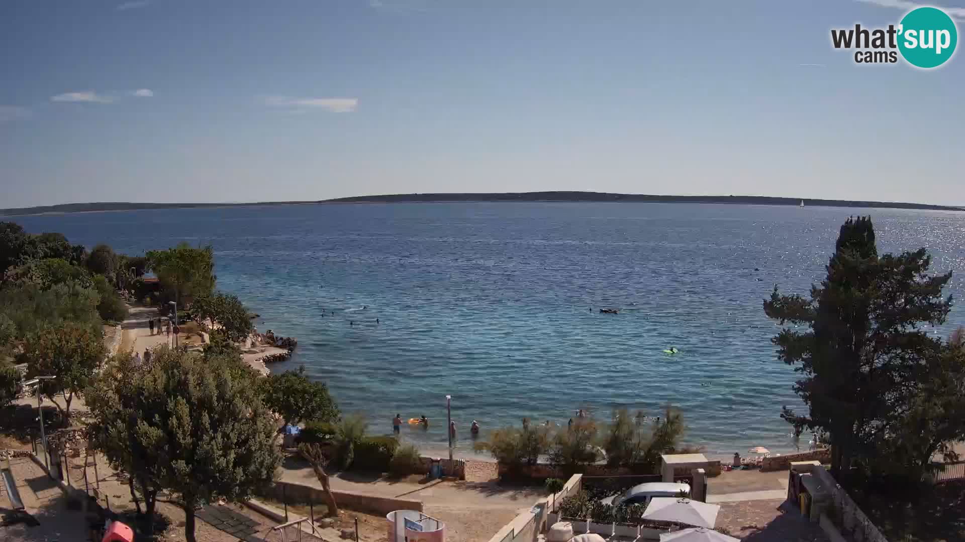 Webcam Plage Male Mandre – Vue en direct depuis l’île de Pag