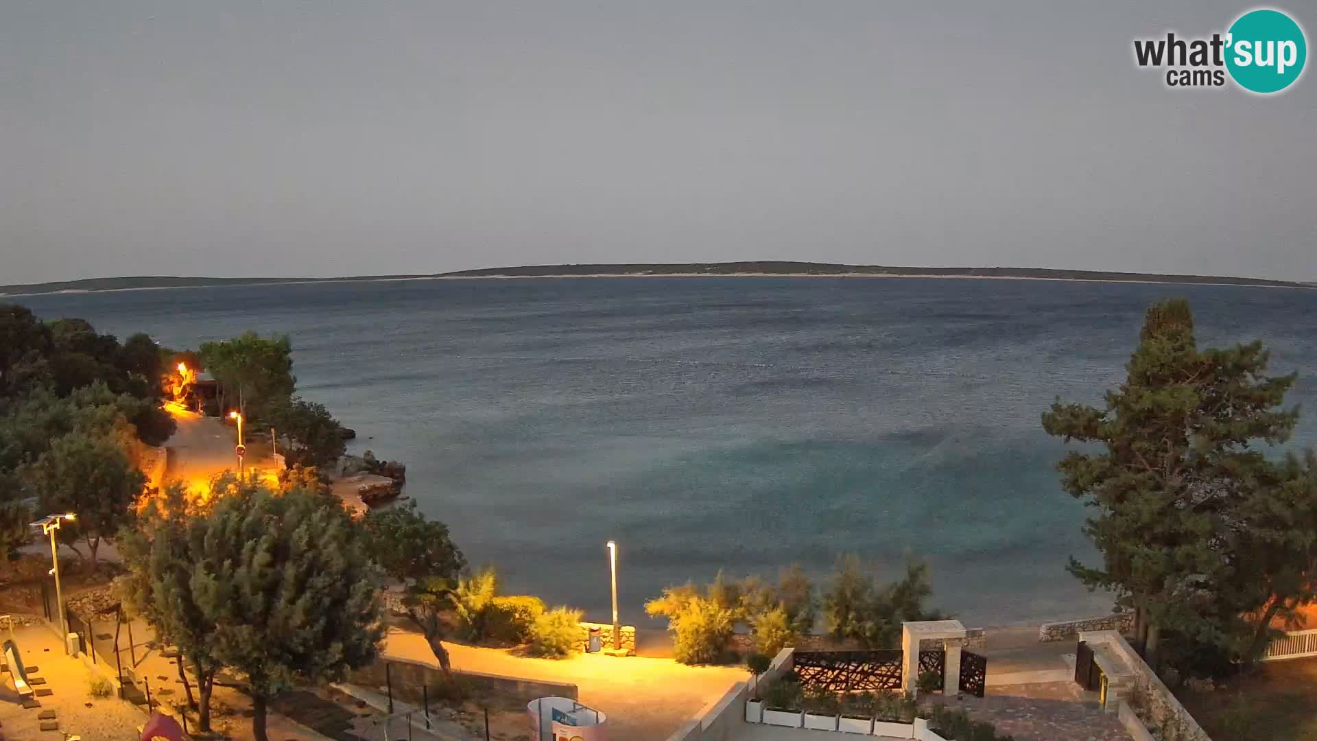 Webcam Plage Male Mandre – Vue en direct depuis l’île de Pag