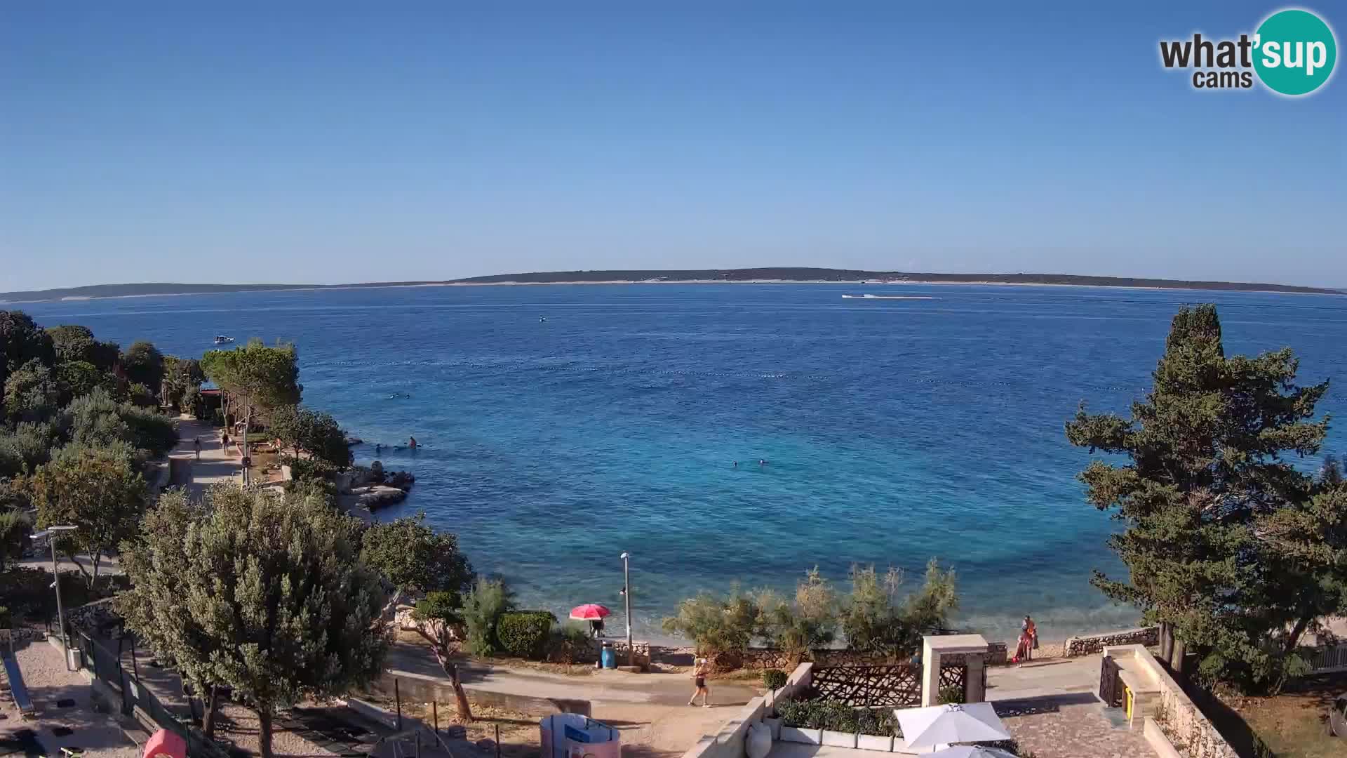 Webcam Strand Male Mandre – Liveblick von der Insel Pag
