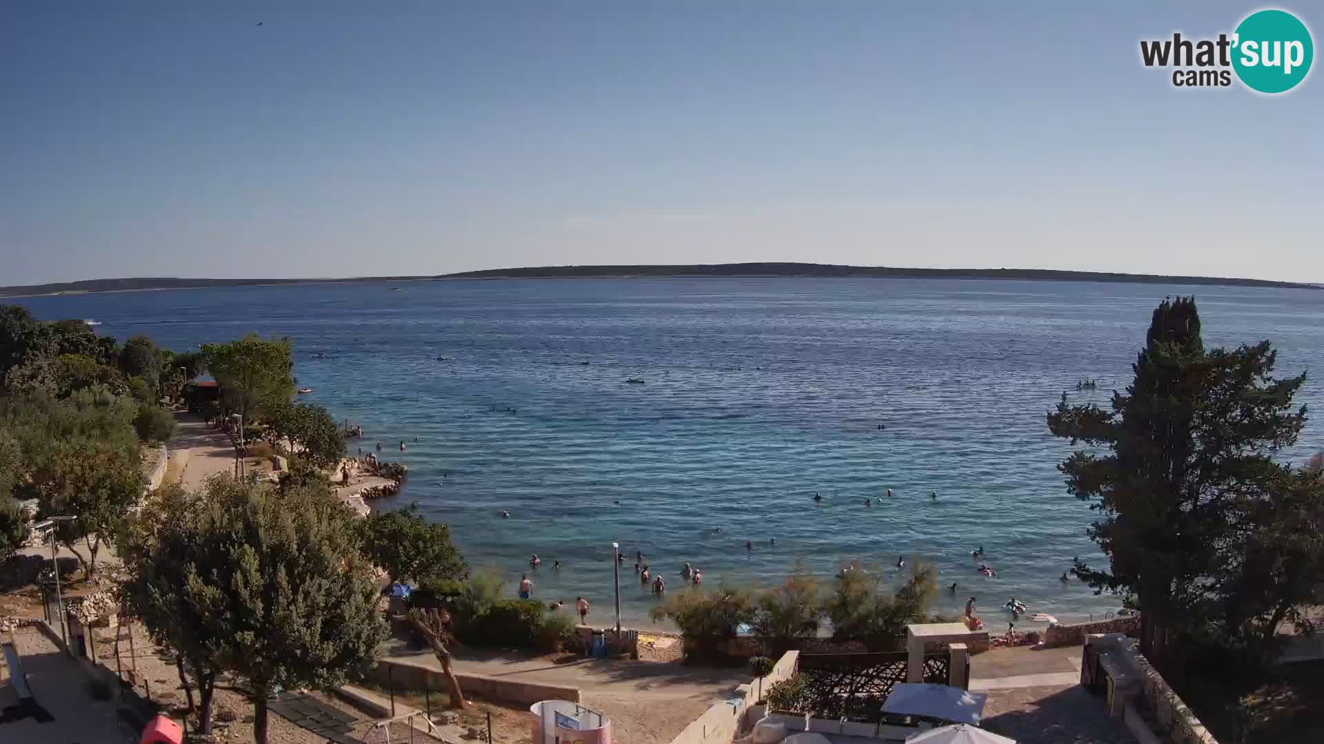 Webcam Plage Male Mandre – Vue en direct depuis l’île de Pag