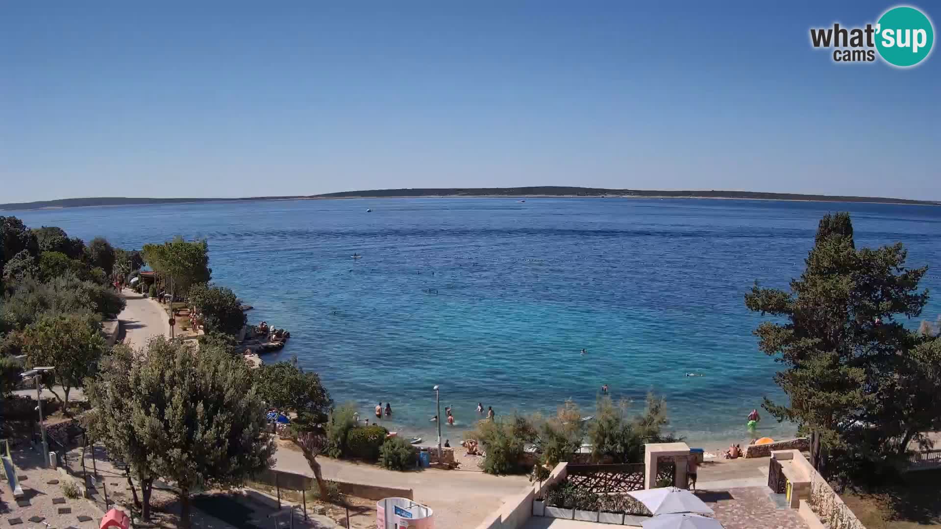 Webcam Strand Male Mandre – Liveblick von der Insel Pag