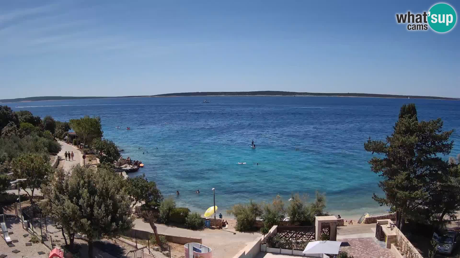 Webcam Strand Male Mandre – Liveblick von der Insel Pag