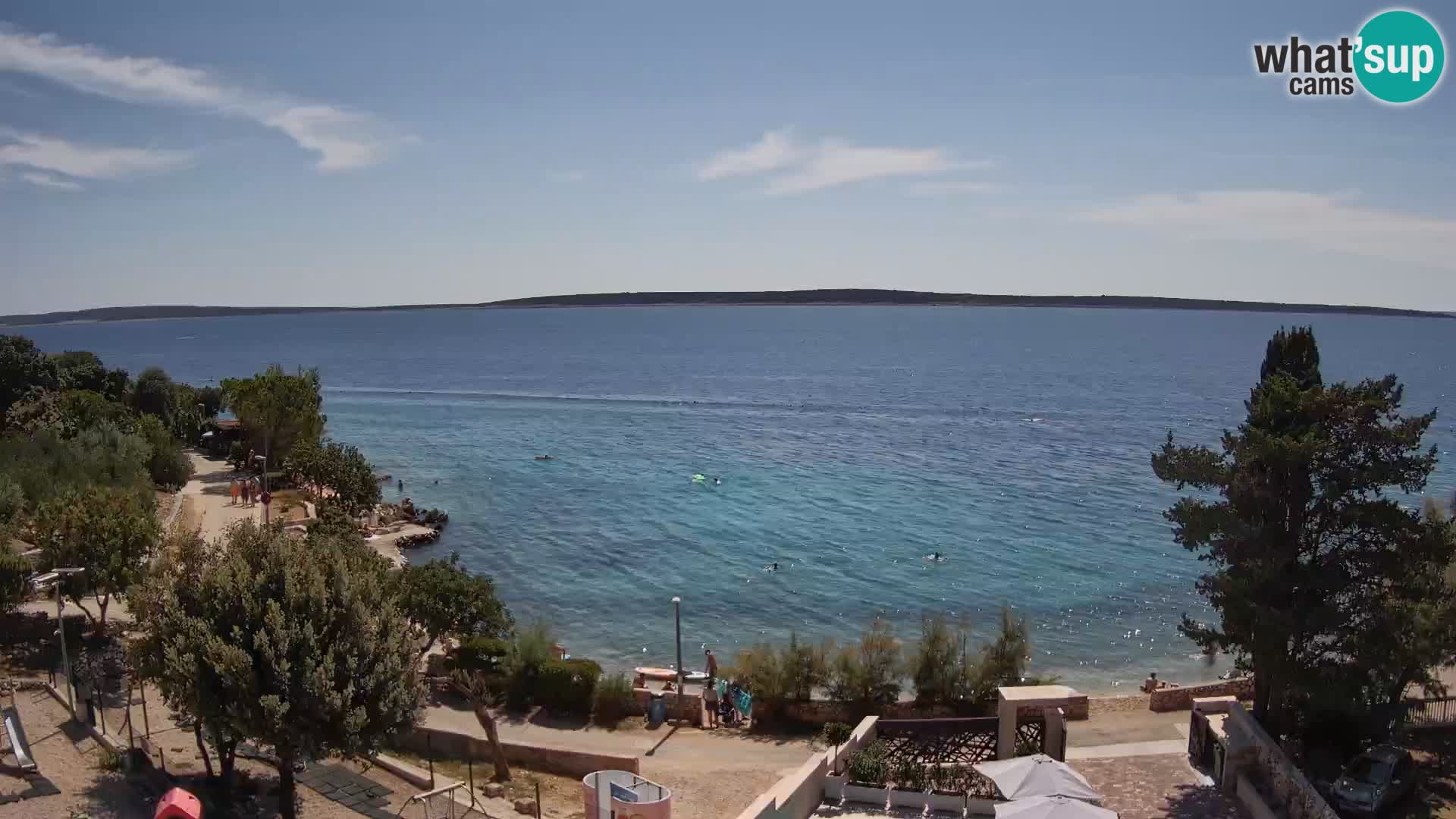 Web kamera Plaža Male Mandre – Pogled uživo s otoka Paga