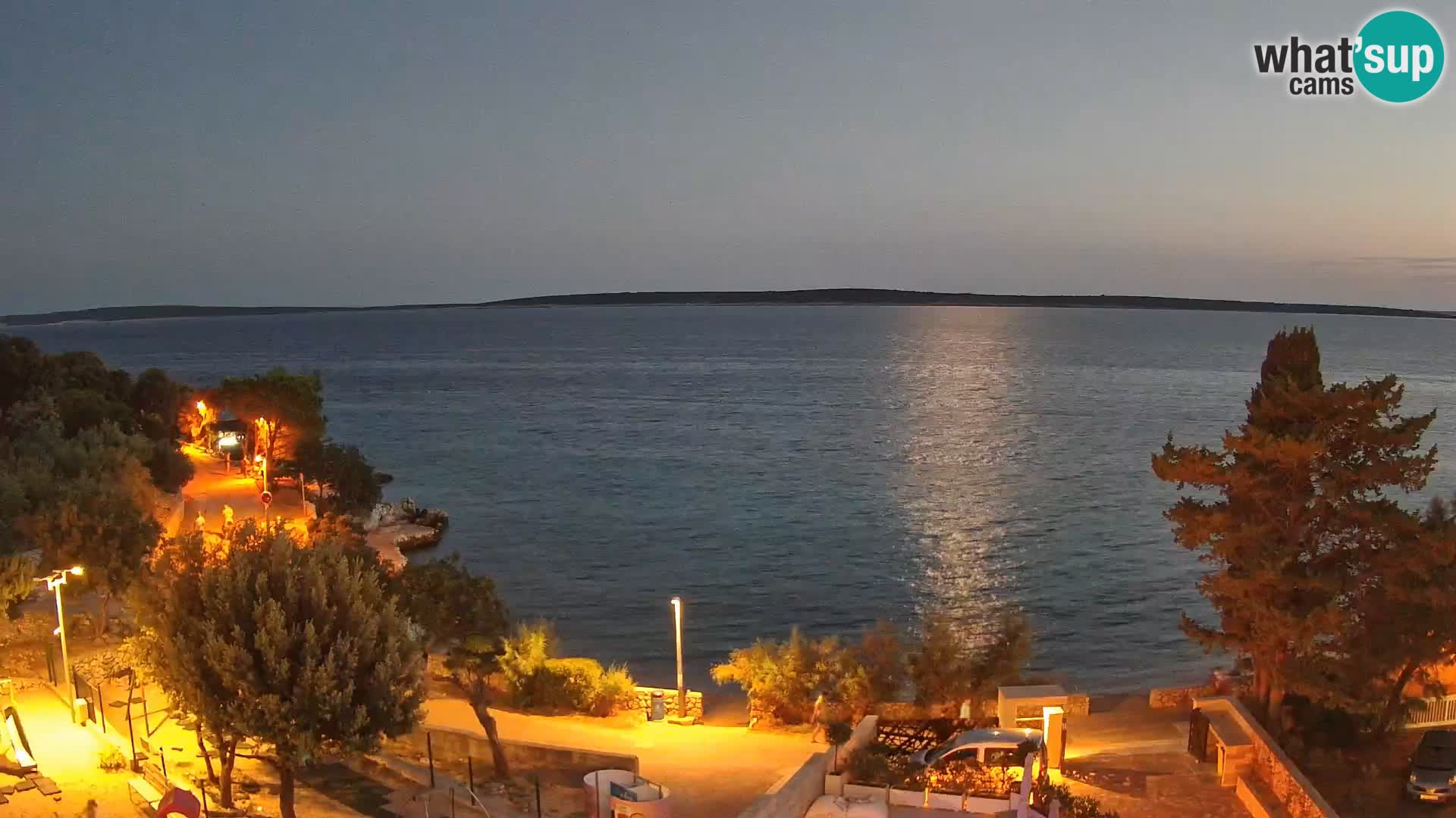 Webcam Plage Male Mandre – Vue en direct depuis l’île de Pag