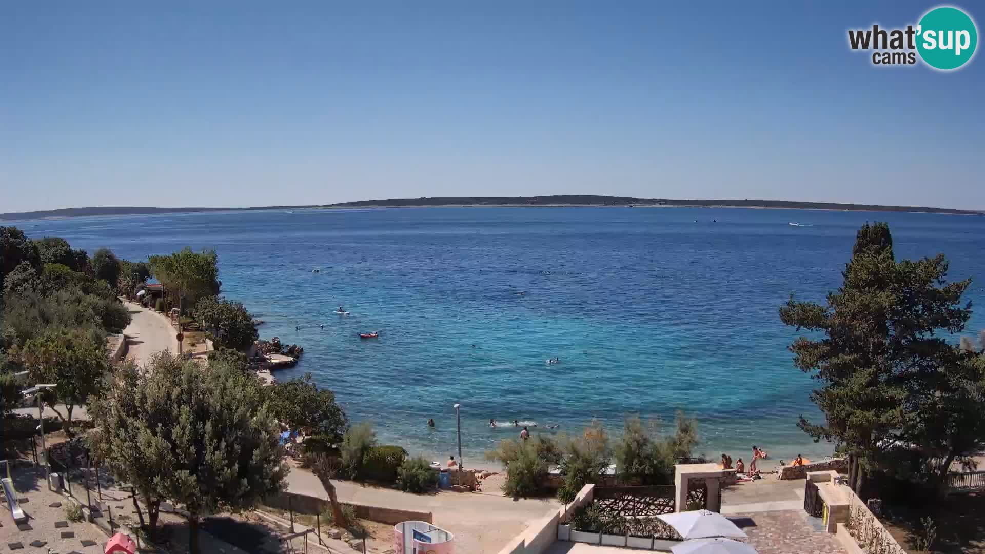 Webcam Plage Male Mandre – Vue en direct depuis l’île de Pag