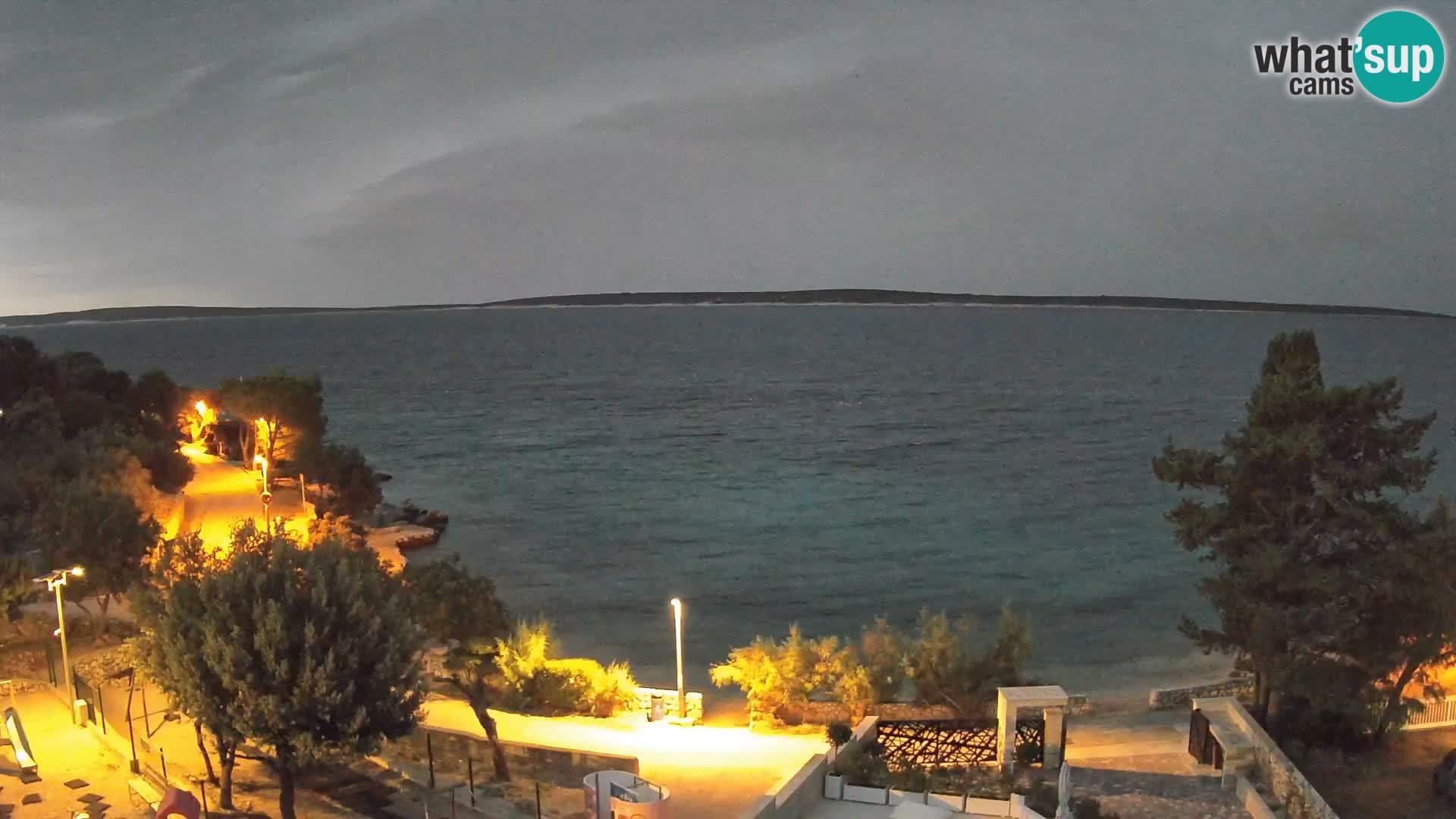 Web kamera Plaža Male Mandre – Pogled uživo s otoka Paga