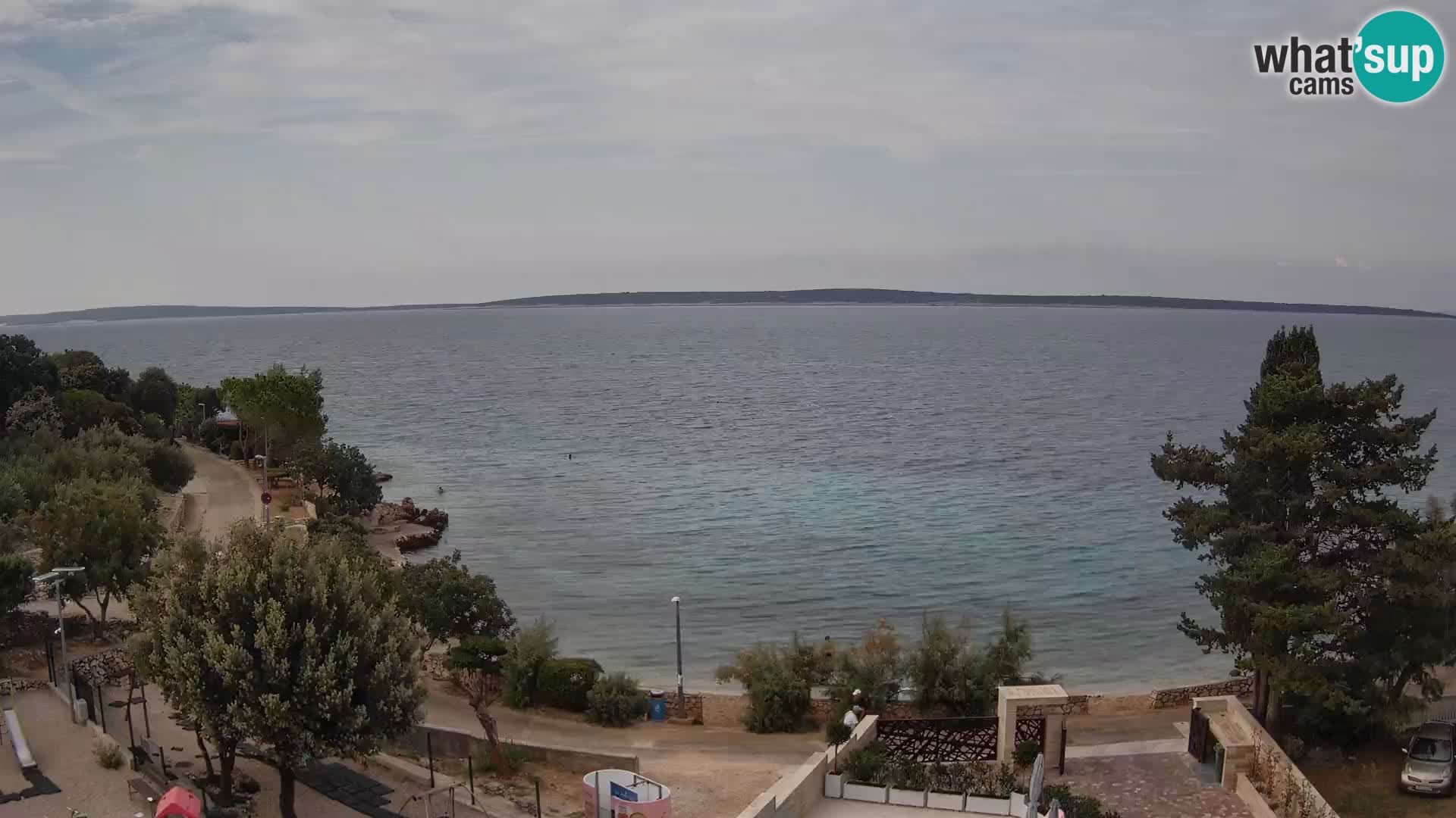 Web kamera Plaža Male Mandre – Pogled uživo s otoka Paga