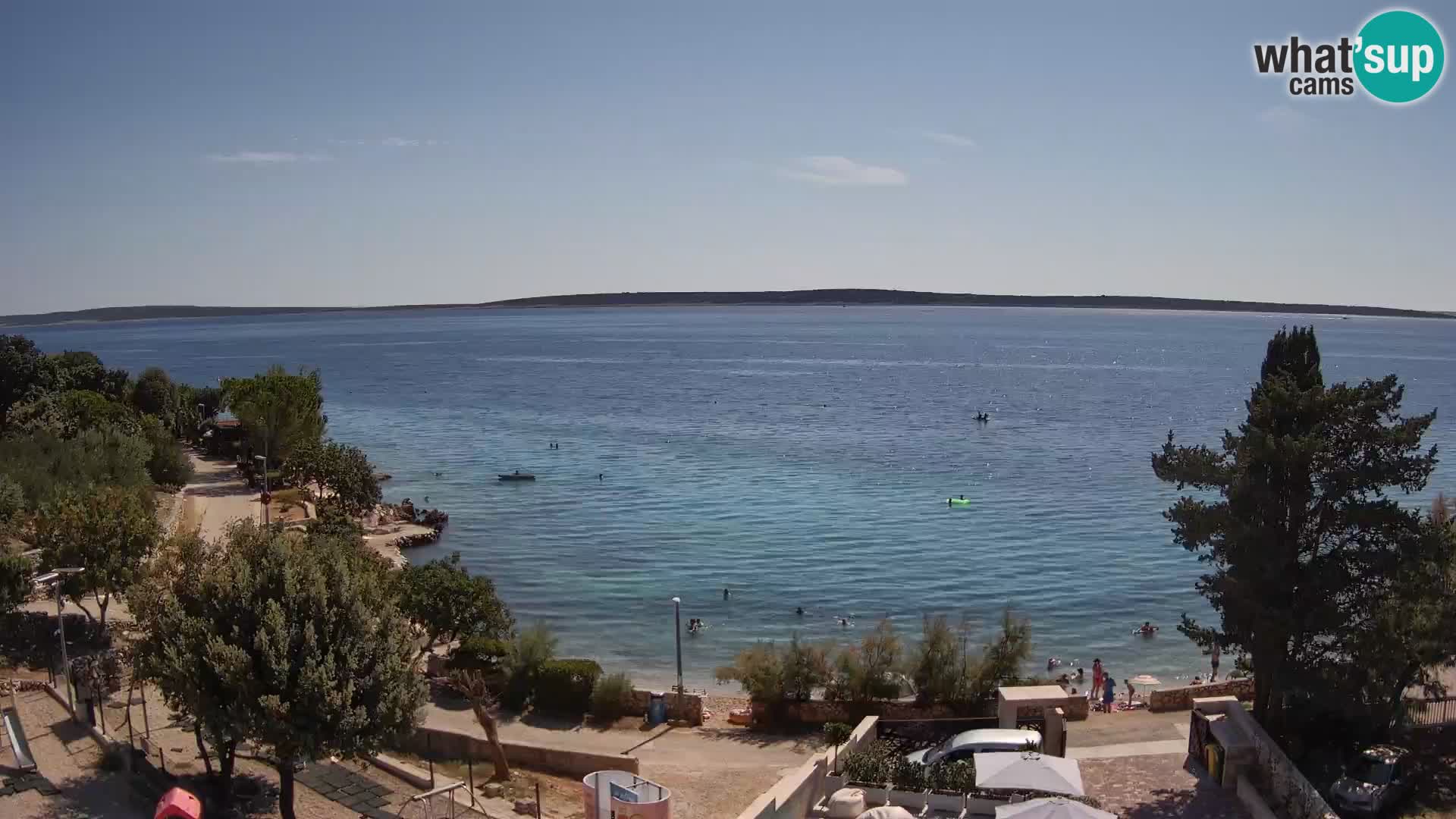 Web kamera Plaža Male Mandre – Pogled uživo s otoka Paga