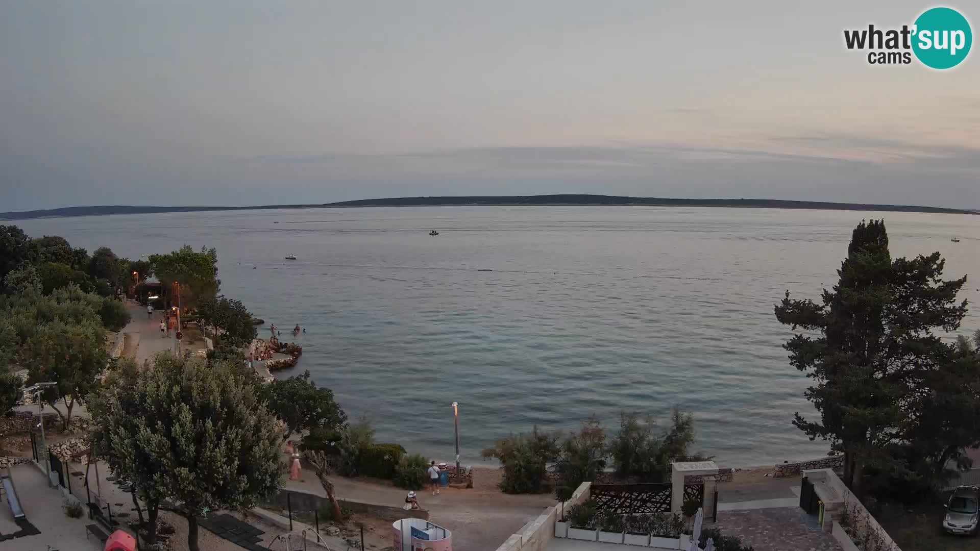 Web kamera Plaža Male Mandre – Pogled uživo s otoka Paga
