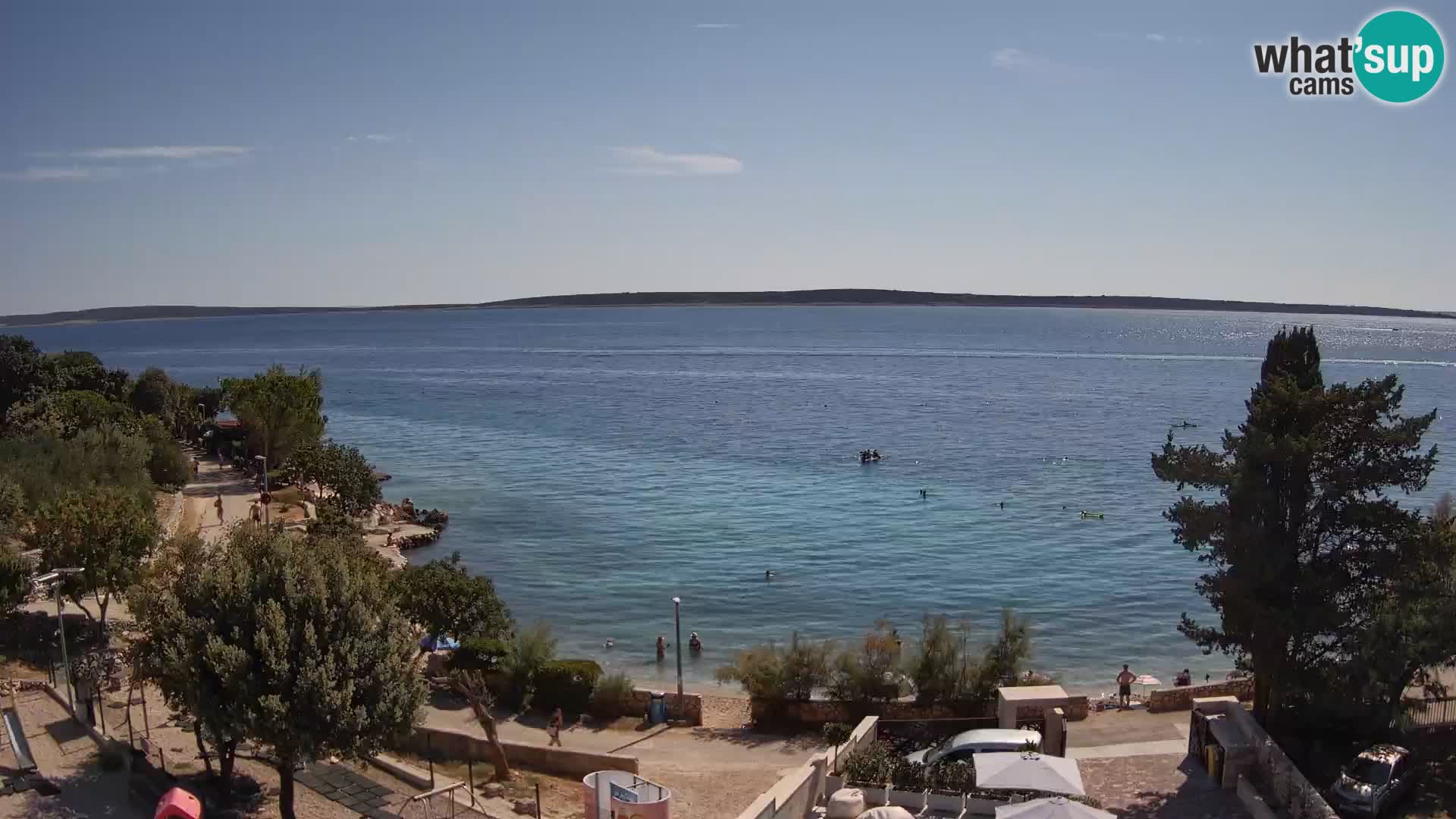 Webcam Plage Male Mandre – Vue en direct depuis l’île de Pag
