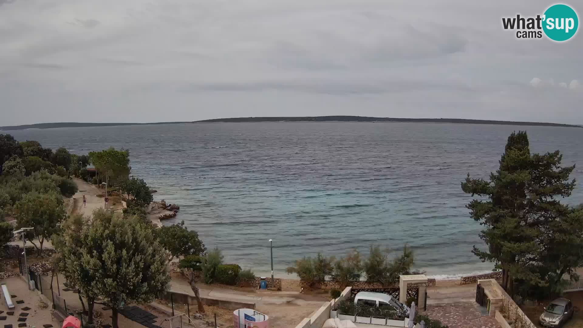 Spletna kamera Plaža Male Mandre – Pogled v živo z otoka Pag
