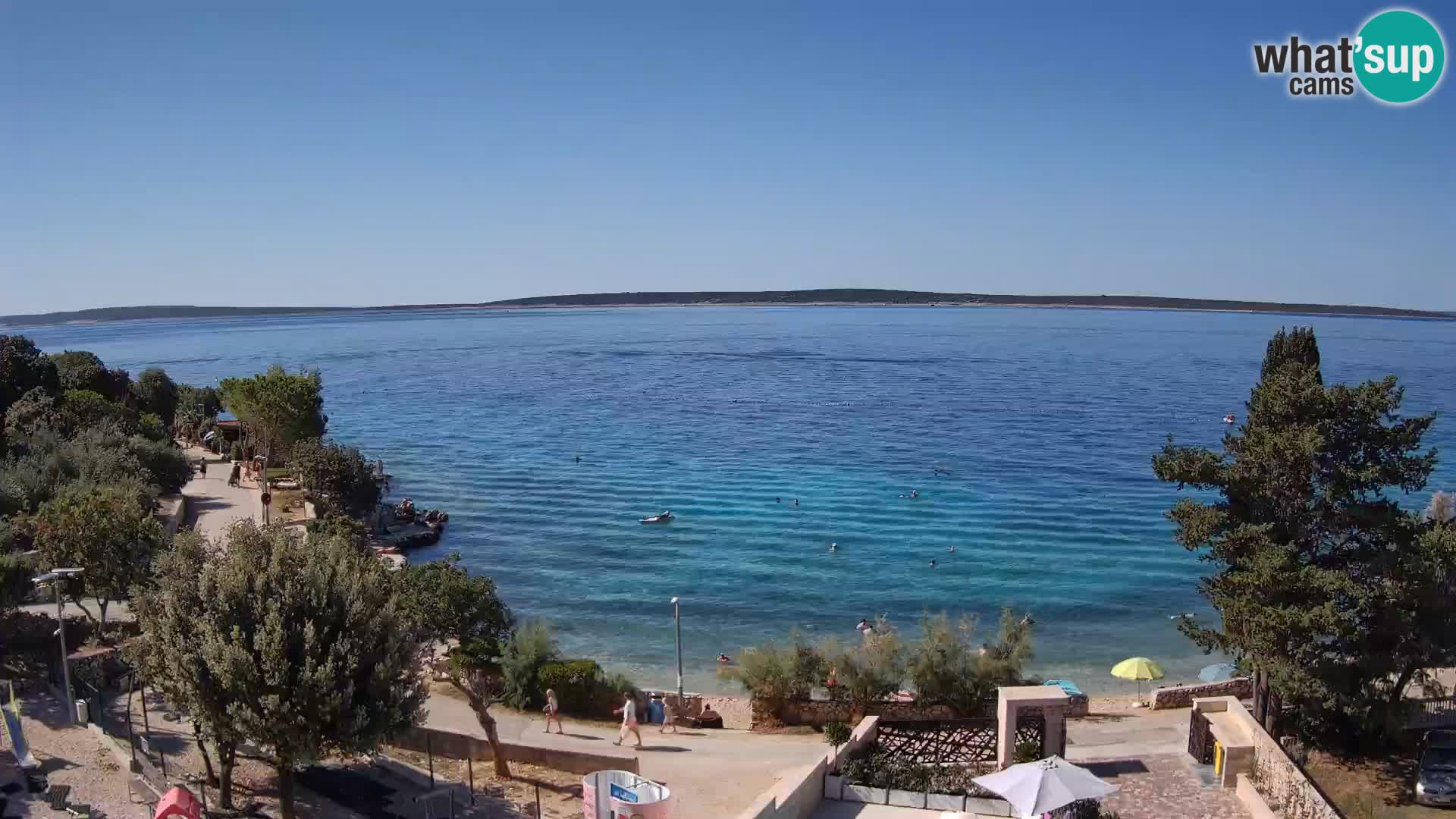 Webcam Plage Male Mandre – Vue en direct depuis l’île de Pag