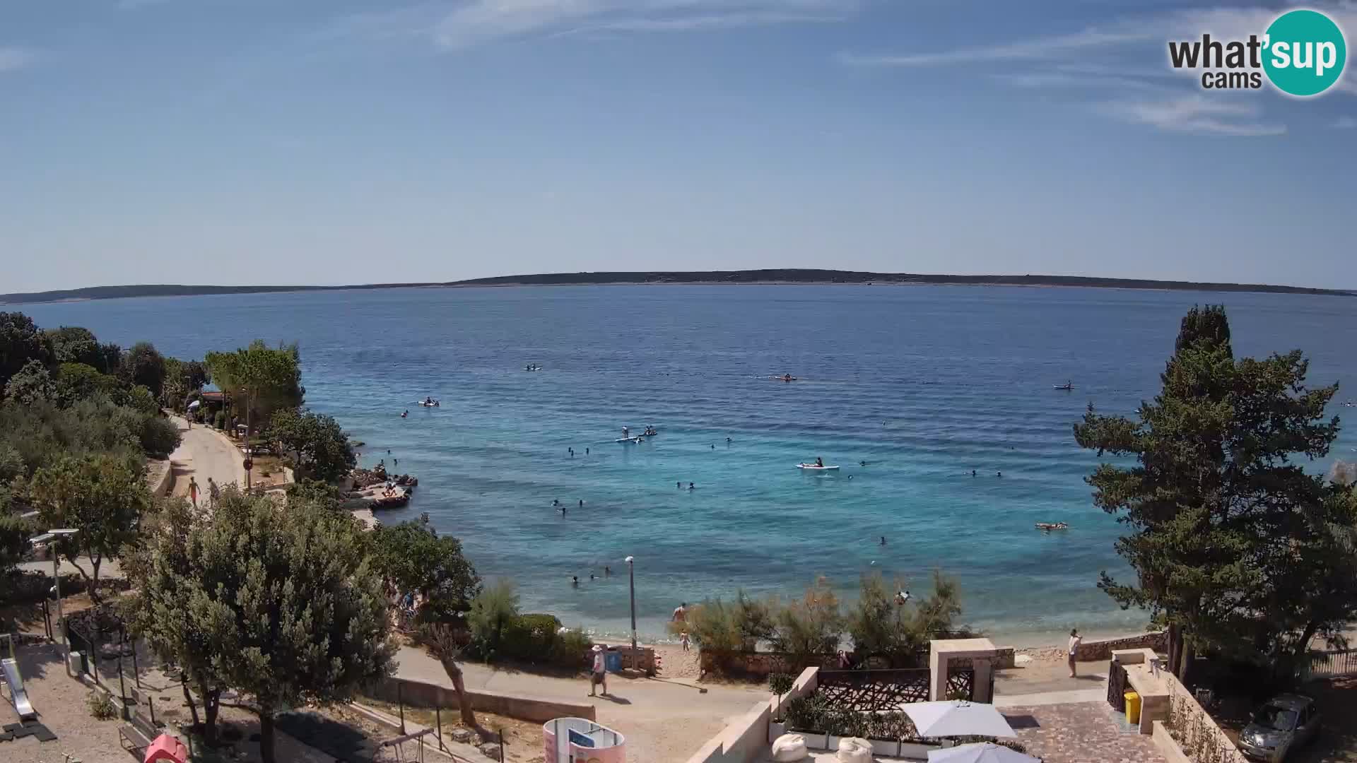 Webcam Plage Male Mandre – Vue en direct depuis l’île de Pag