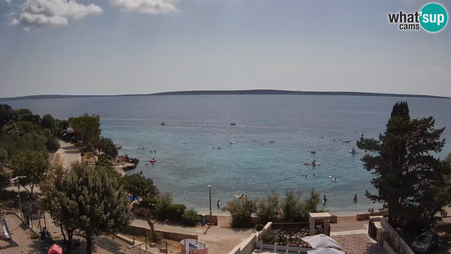 Webcam Plage Male Mandre – Vue en direct depuis l’île de Pag