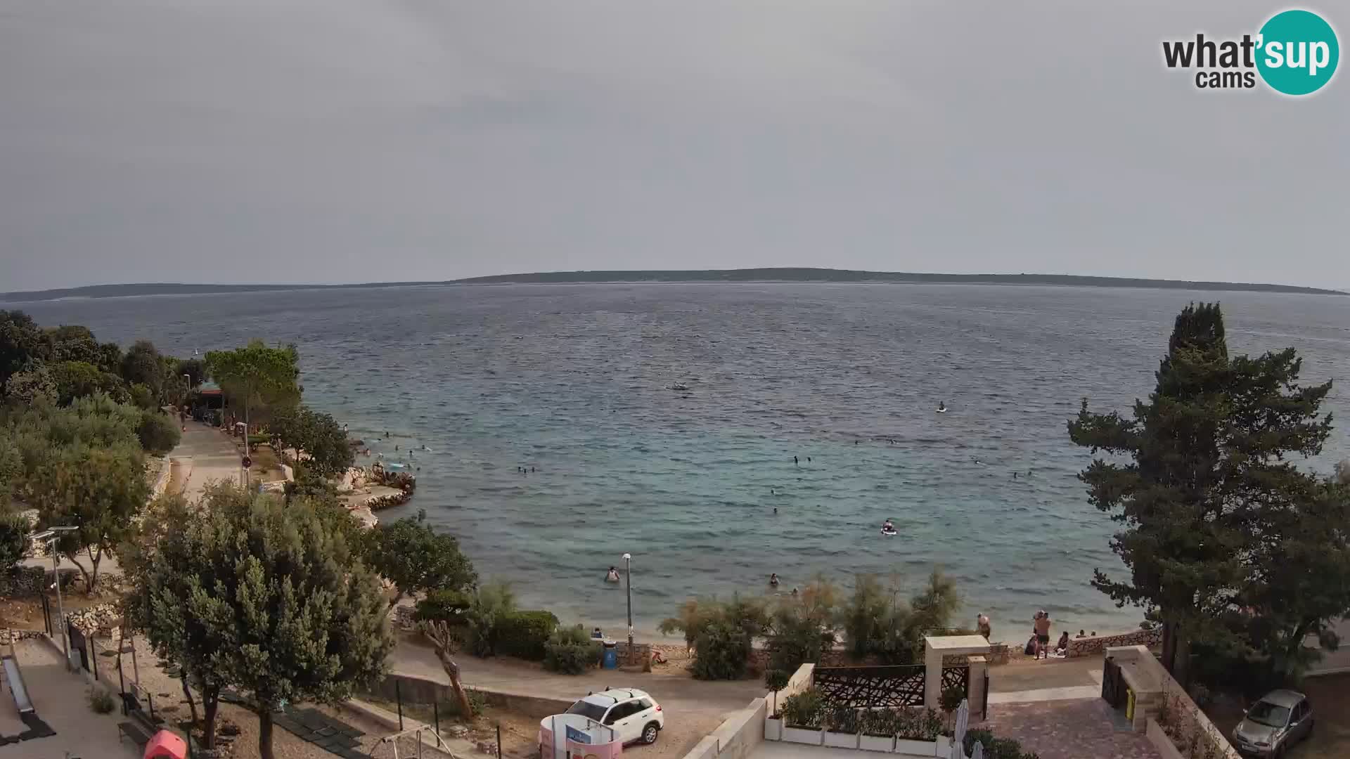 Webcam Plage Male Mandre – Vue en direct depuis l’île de Pag