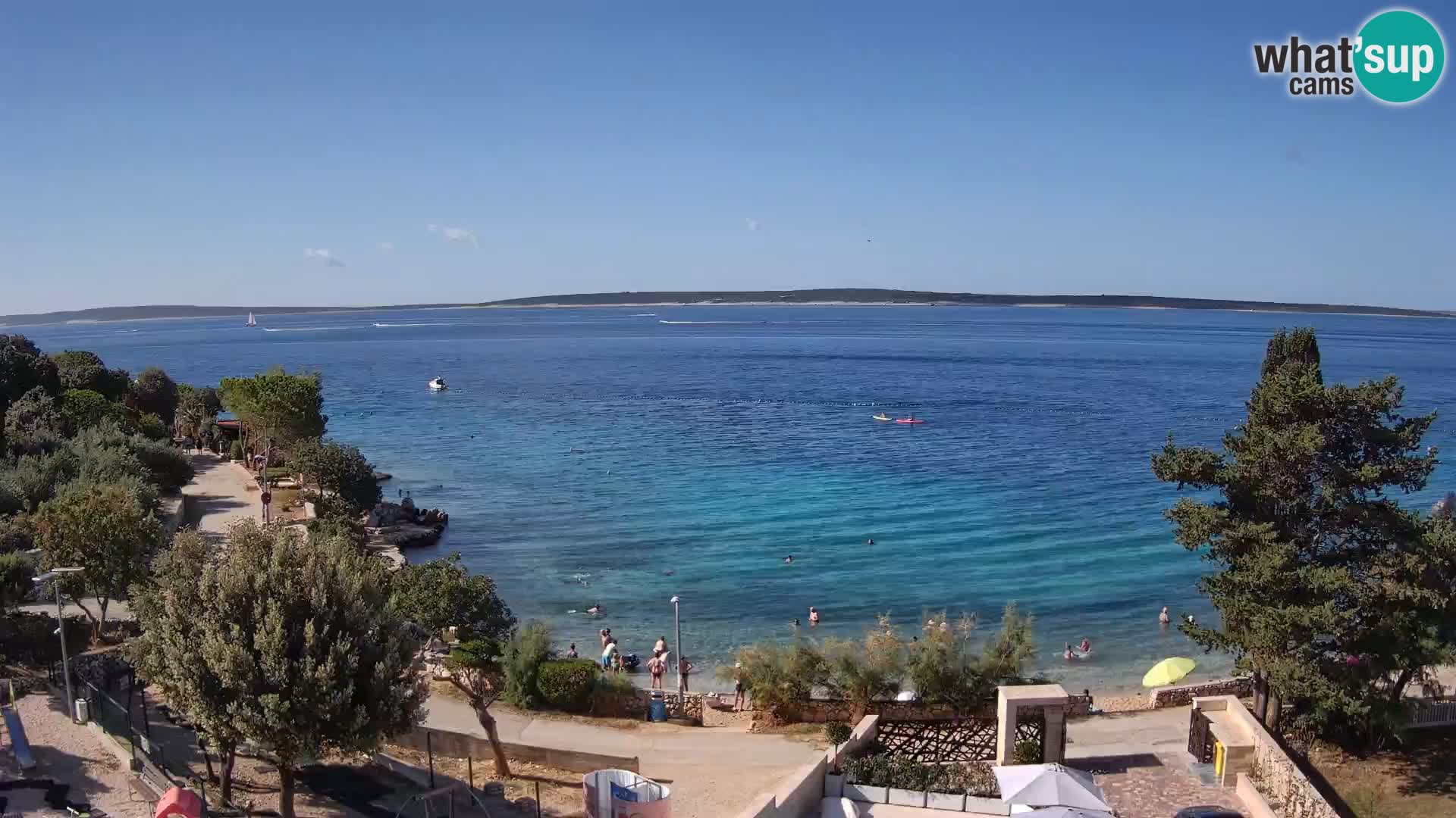 Webcam Plage Male Mandre – Vue en direct depuis l’île de Pag