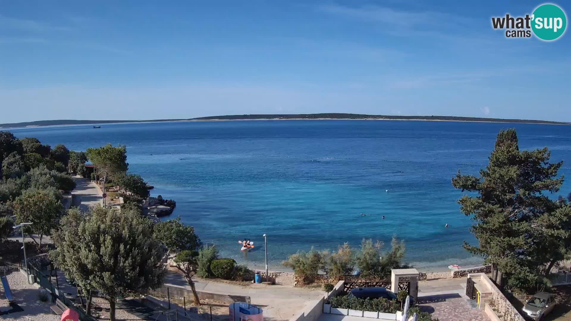Webcam Plage Male Mandre – Vue en direct depuis l’île de Pag