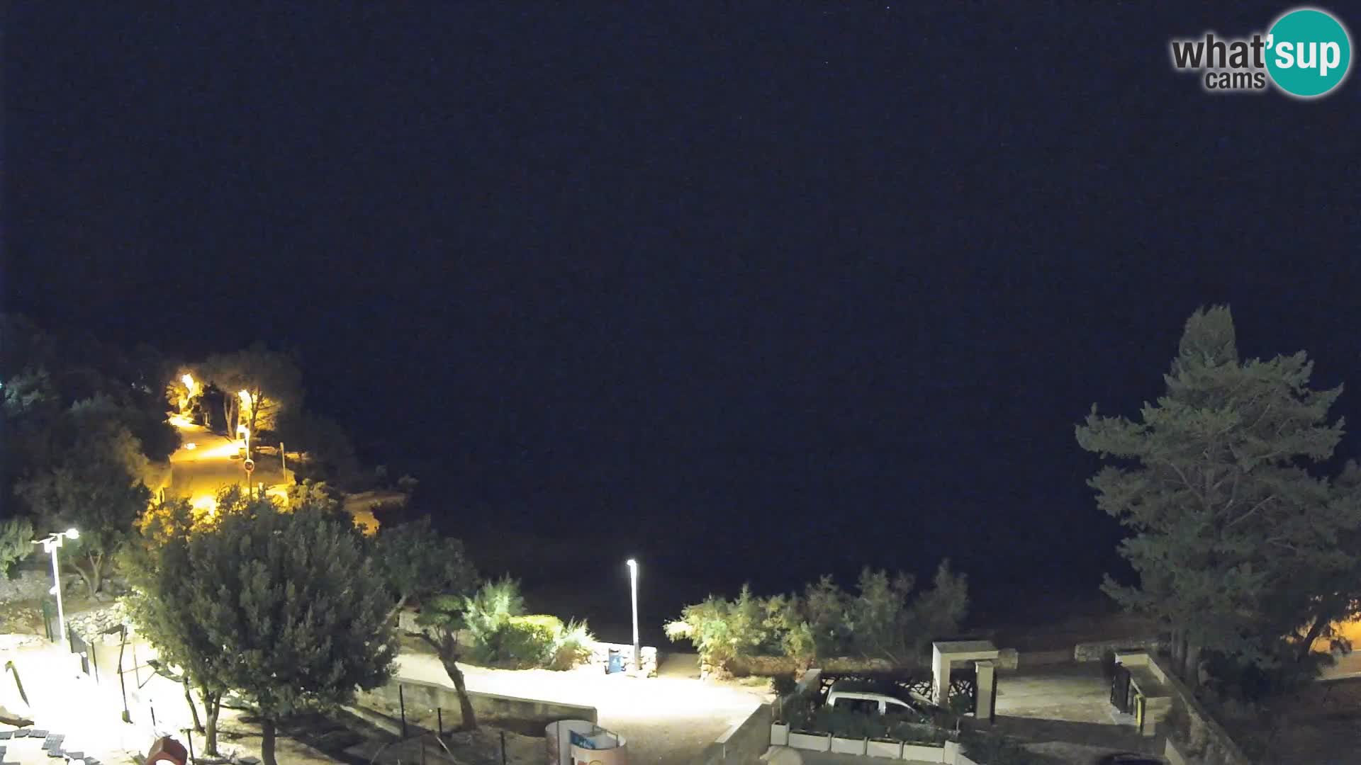 Spletna kamera Plaža Male Mandre – Pogled v živo z otoka Pag