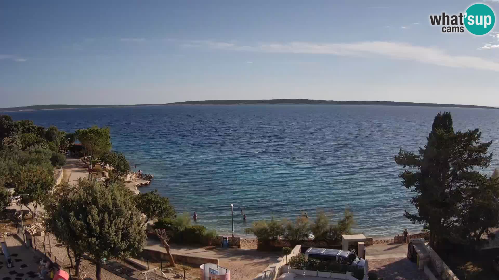 Webcam Plage Male Mandre – Vue en direct depuis l’île de Pag