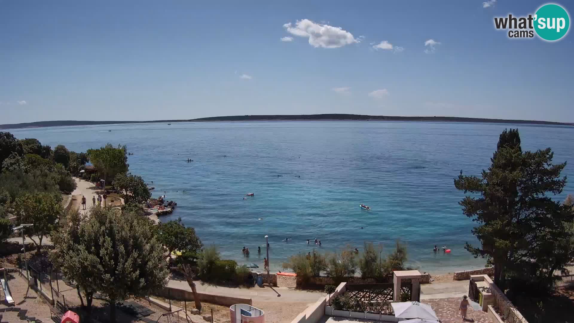 Webcam Plage Male Mandre – Vue en direct depuis l’île de Pag