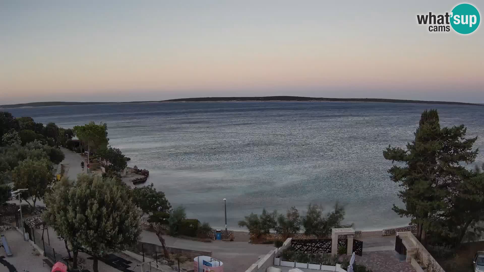 Webcam Plage Male Mandre – Vue en direct depuis l’île de Pag