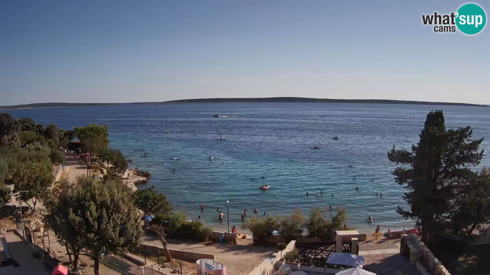 Web kamera Plaža Male Mandre – Pogled uživo s otoka Paga