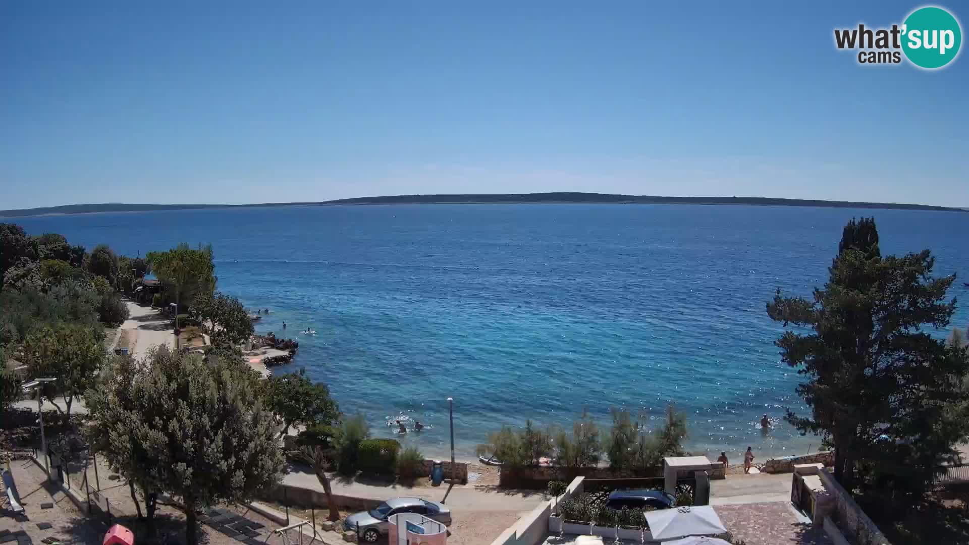 Web kamera Plaža Male Mandre – Pogled uživo s otoka Paga