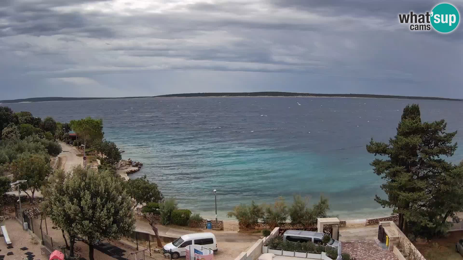 Webcam Plage Male Mandre – Vue en direct depuis l’île de Pag