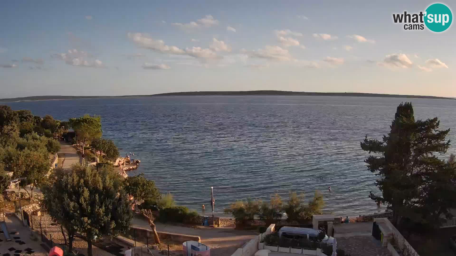 Webcam Plage Male Mandre – Vue en direct depuis l’île de Pag