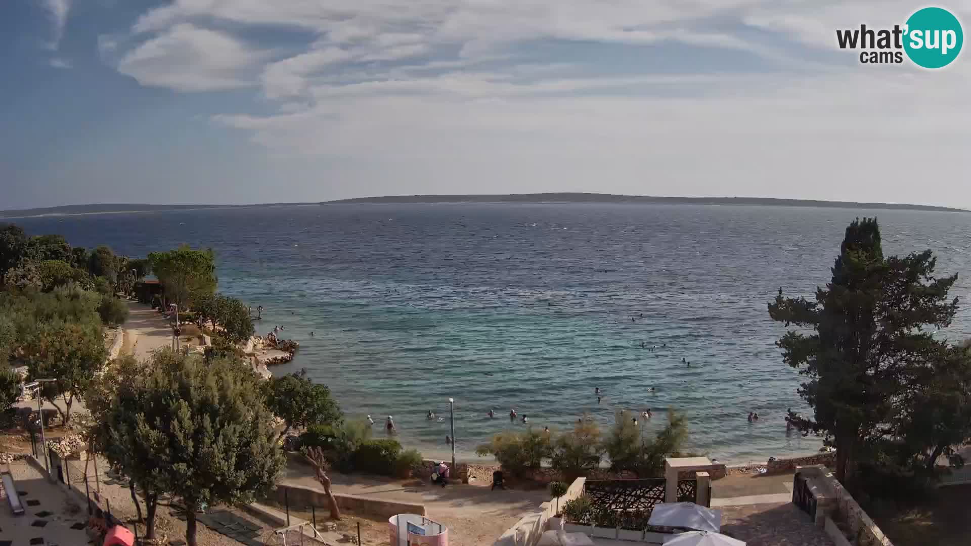 Webcam Plage Male Mandre – Vue en direct depuis l’île de Pag