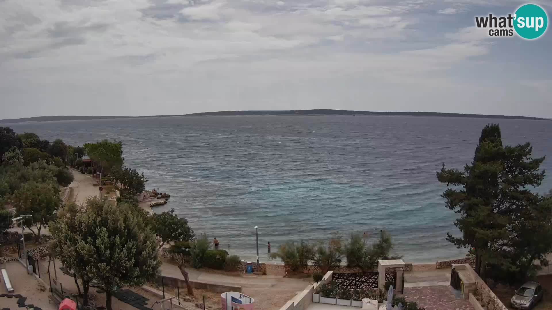 Spletna kamera Plaža Male Mandre – Pogled v živo z otoka Pag