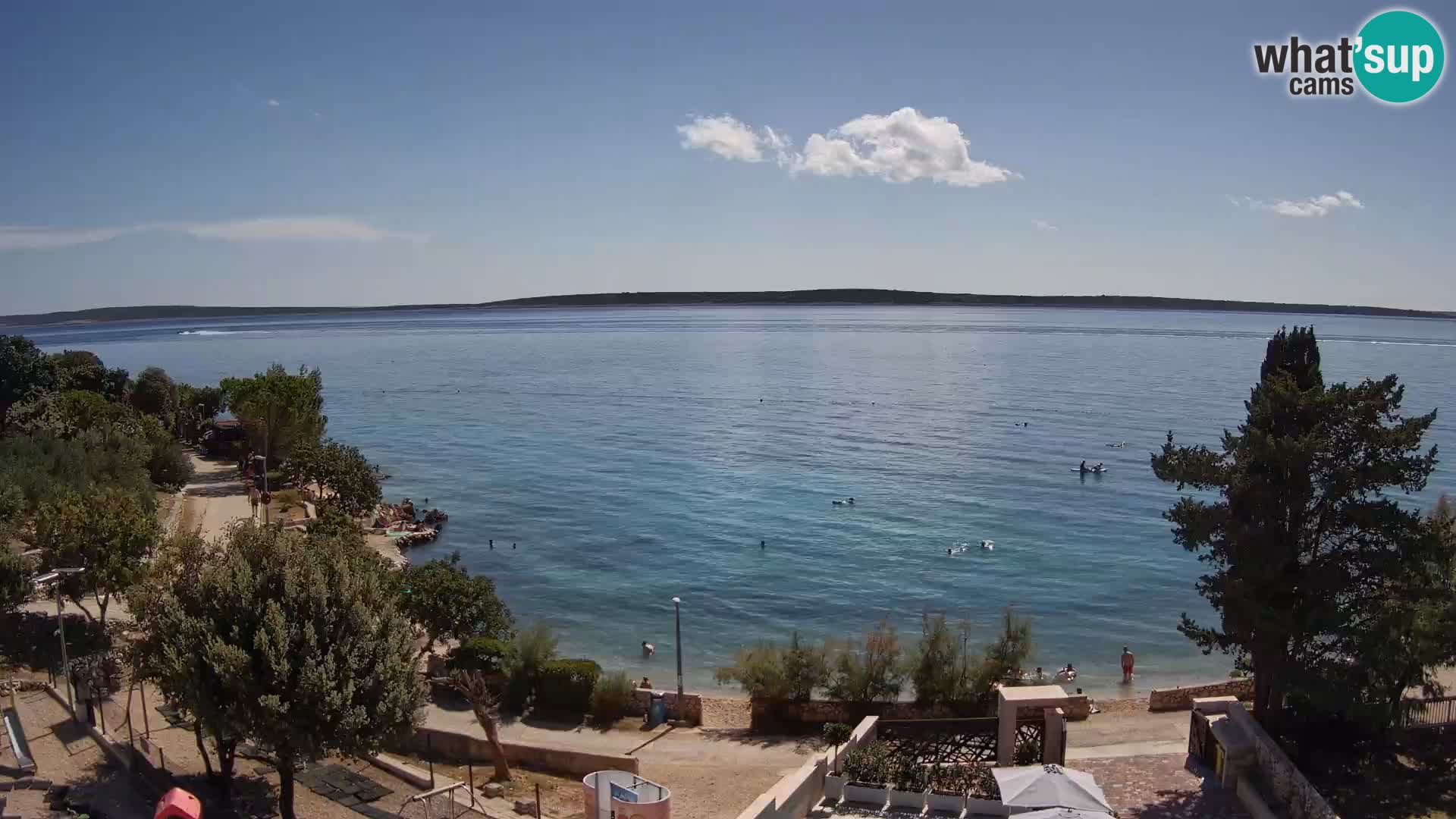 Webcam Plage Male Mandre – Vue en direct depuis l’île de Pag