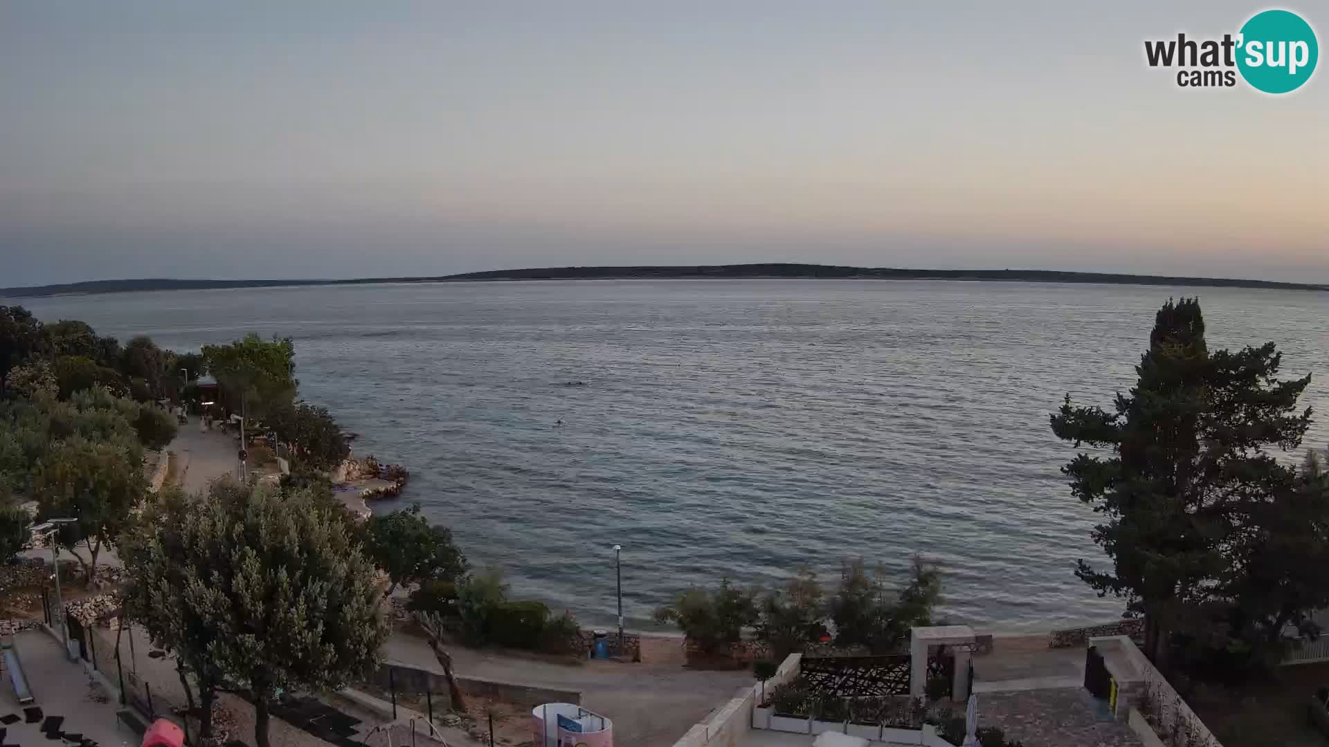 Webcam Plage Male Mandre – Vue en direct depuis l’île de Pag