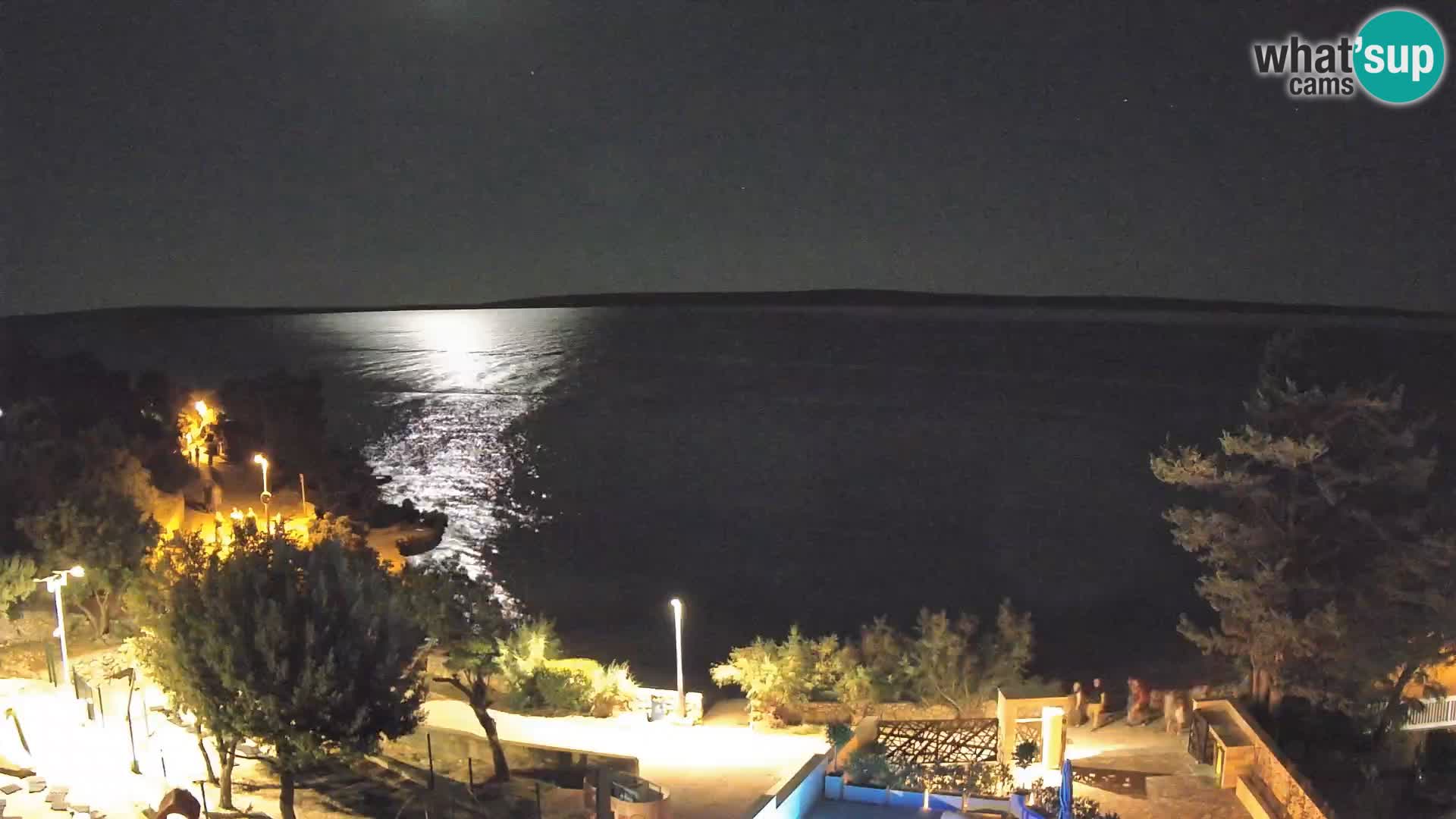 Web kamera Plaža Male Mandre – Pogled uživo s otoka Paga