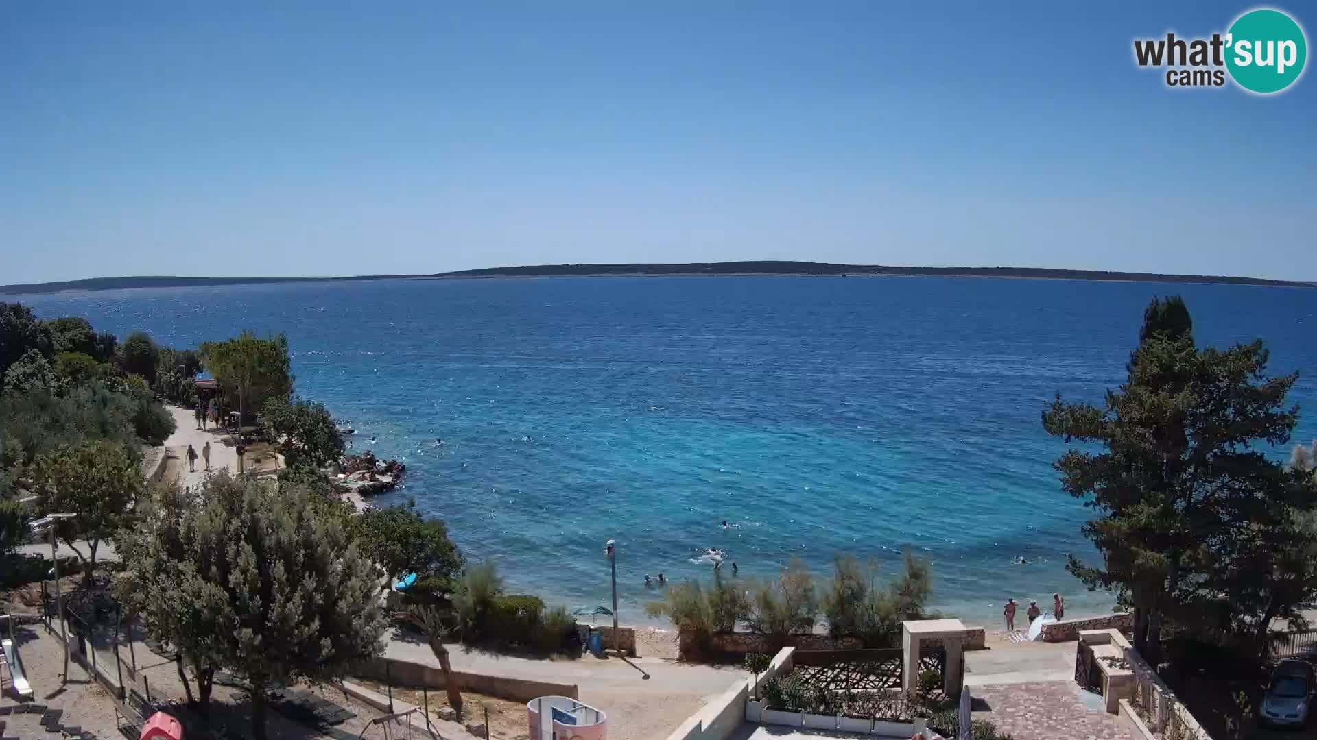 Webcam Plaža Male Mandre – Diretta dalla spiaggia sull’isola di Pag
