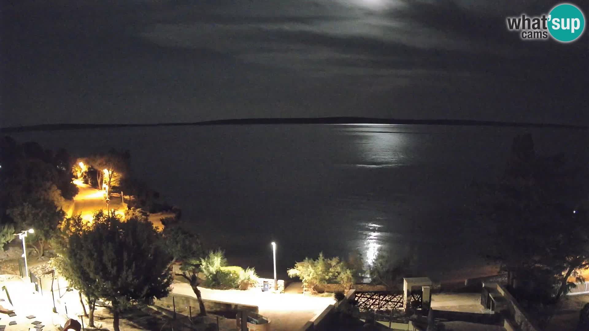 Webcam Plage Male Mandre – Vue en direct depuis l’île de Pag