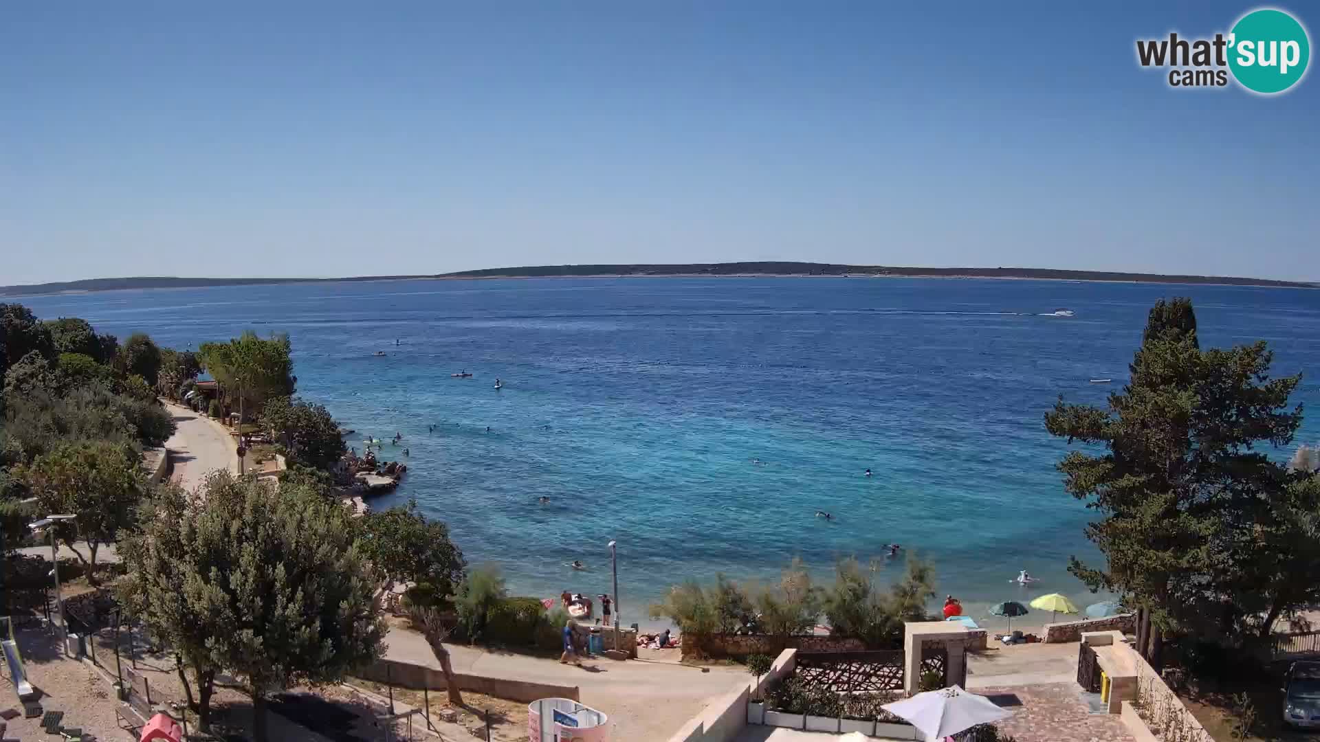Webcam Plage Male Mandre – Vue en direct depuis l’île de Pag