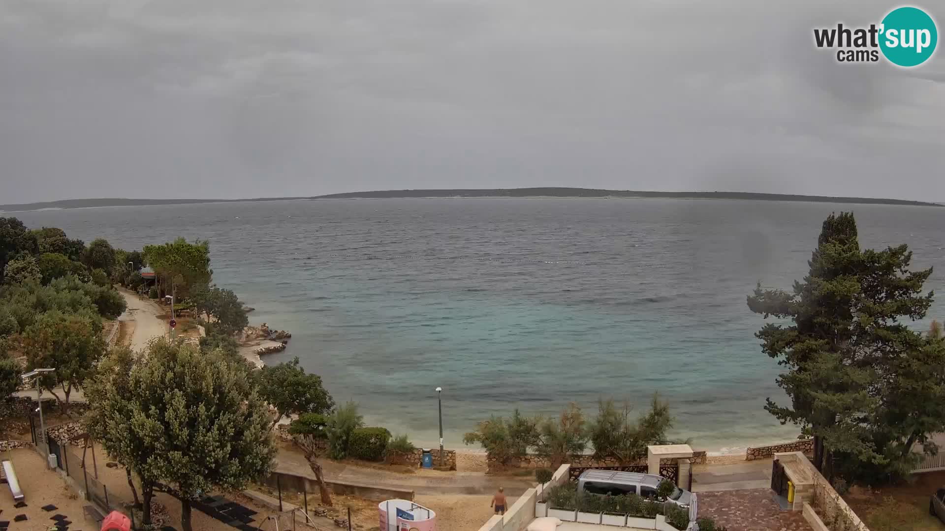 Spletna kamera Plaža Male Mandre – Pogled v živo z otoka Pag